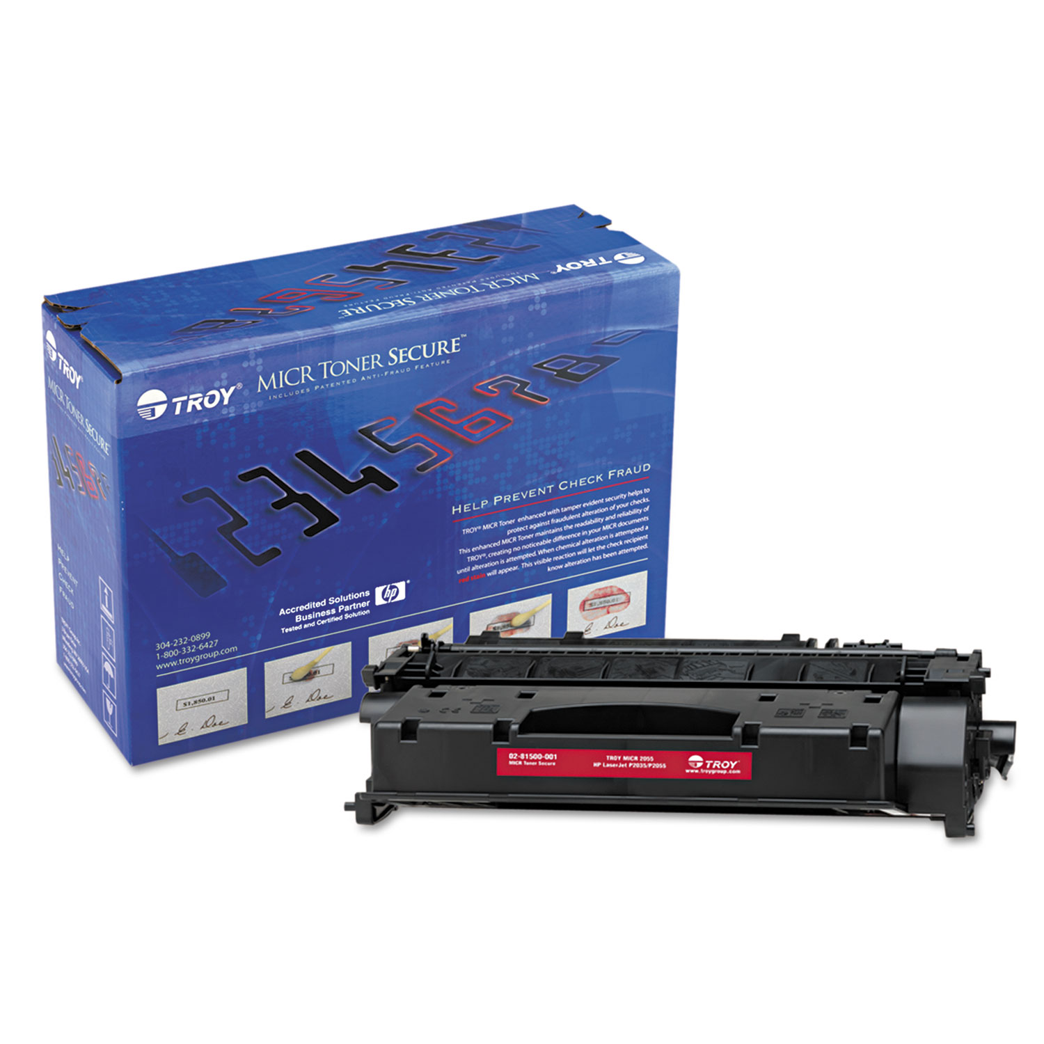 0281501001 05X (HP CE505X) High-Yield MICR Toner Secure, 6500 Page-Yield, Black