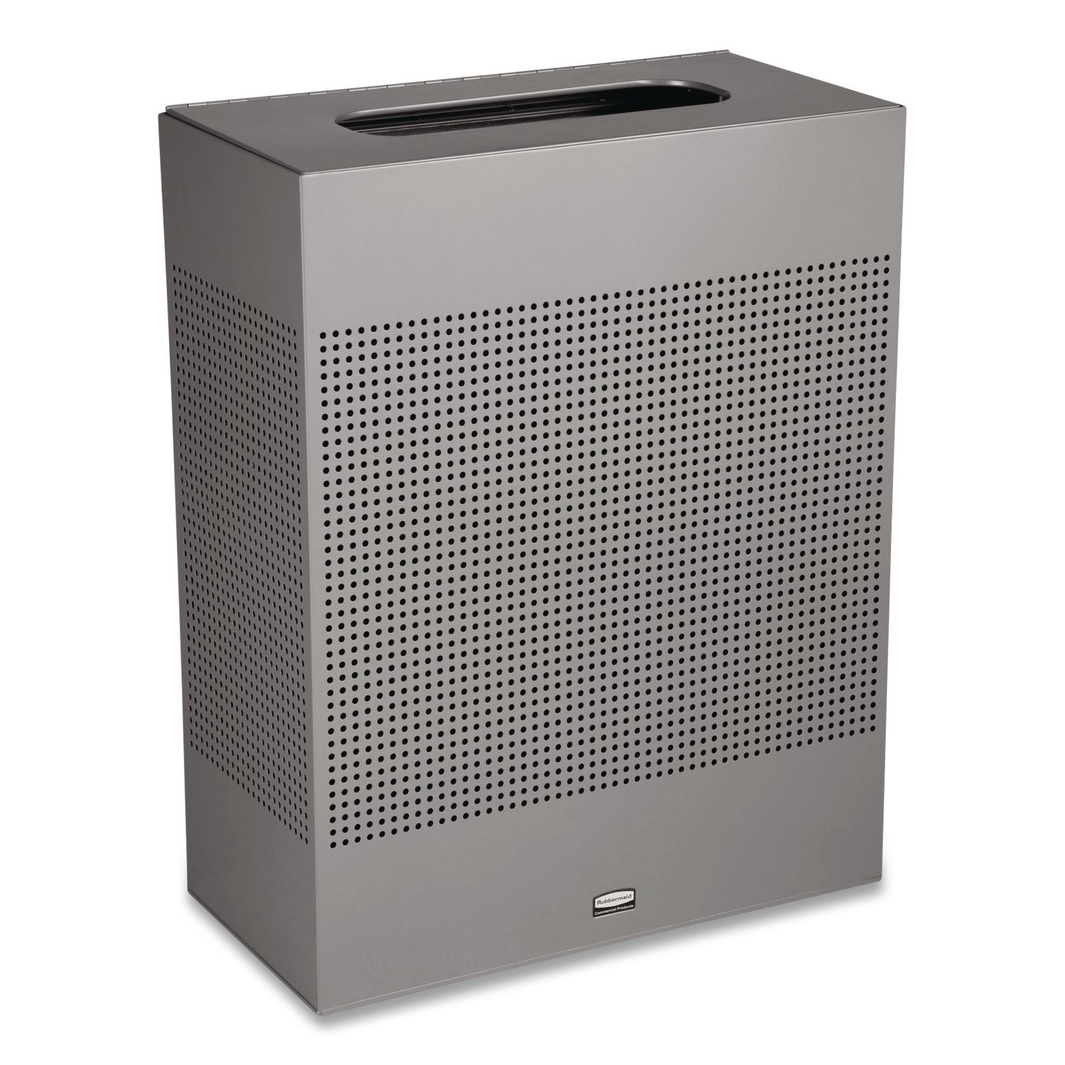 Designer Line Silhouettes Waste Receptacle, 22.5 gal, Steel, Silver Metallic