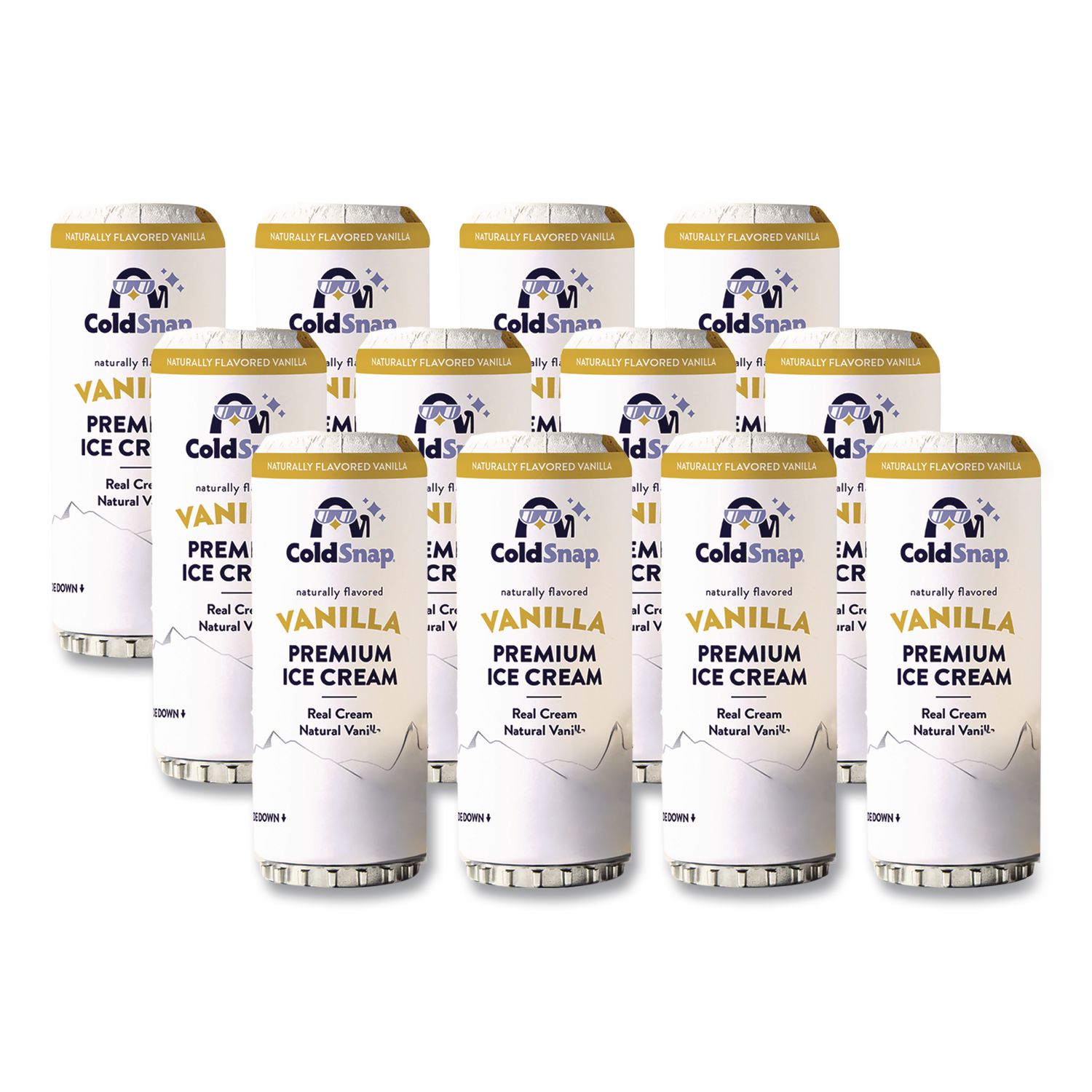 Ice Cream Pod, Vanilla, 5.2 oz Single Serve Pod for ColdSnap Machine, 12/Carton