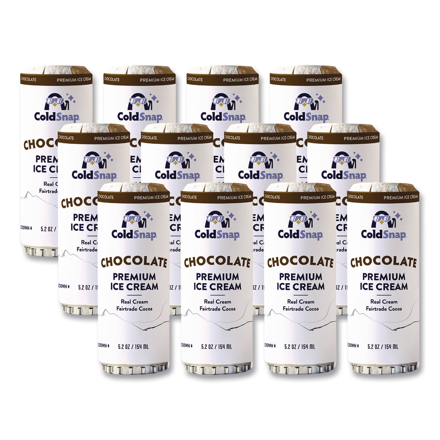 Ice Cream Pod, Chocolate, 5.2 oz Single Serve Pod for ColdSnap Machine, 12/Carton