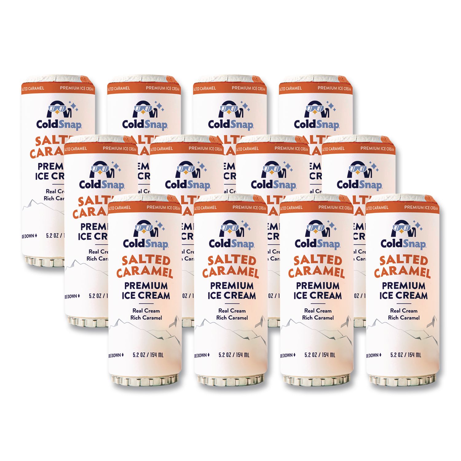 Ice Cream Pod, Salted Caramel, 5.2 oz Single Serve Pod for ColdSnap Machine, 12/Carton