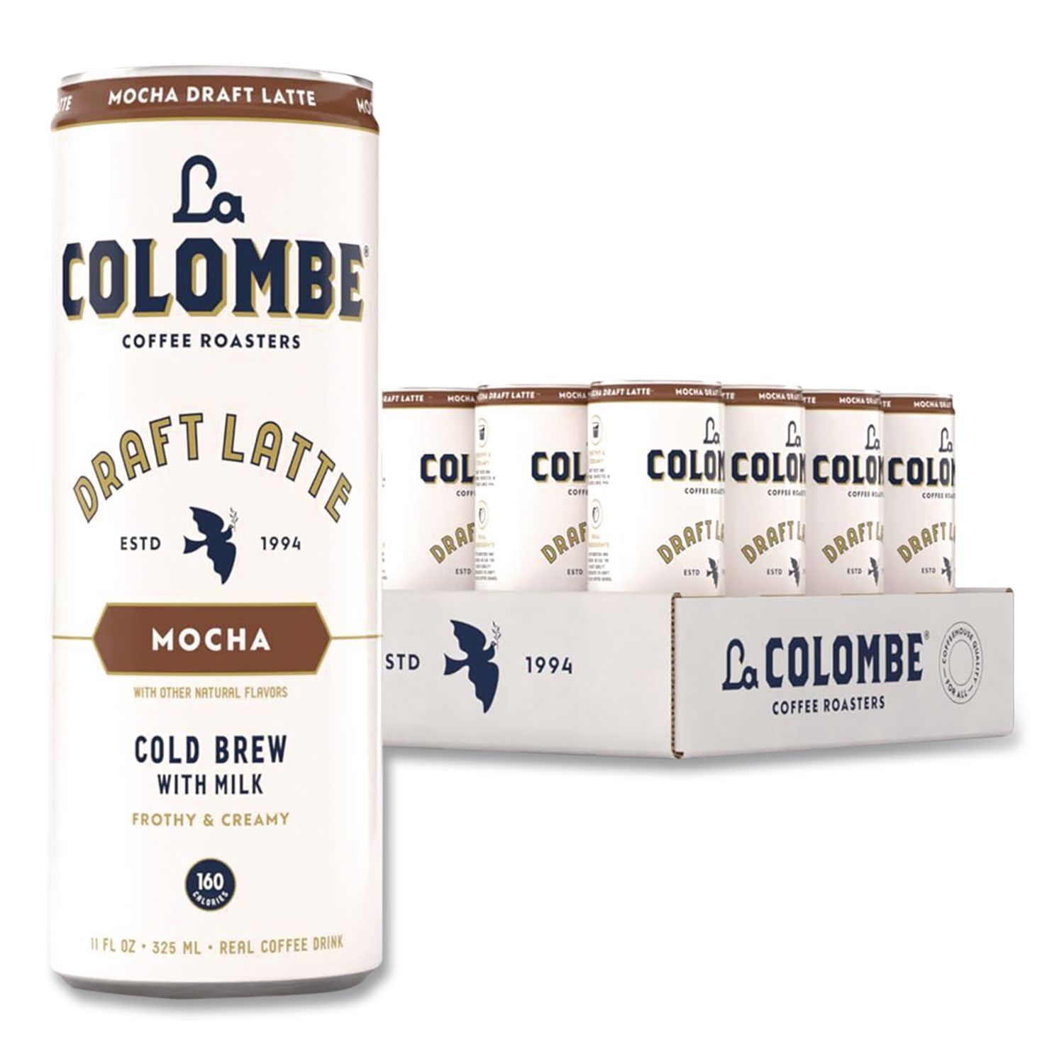 Draft Latte Cold Brew, Mocha Latte, 11 oz Can, 12/Carton