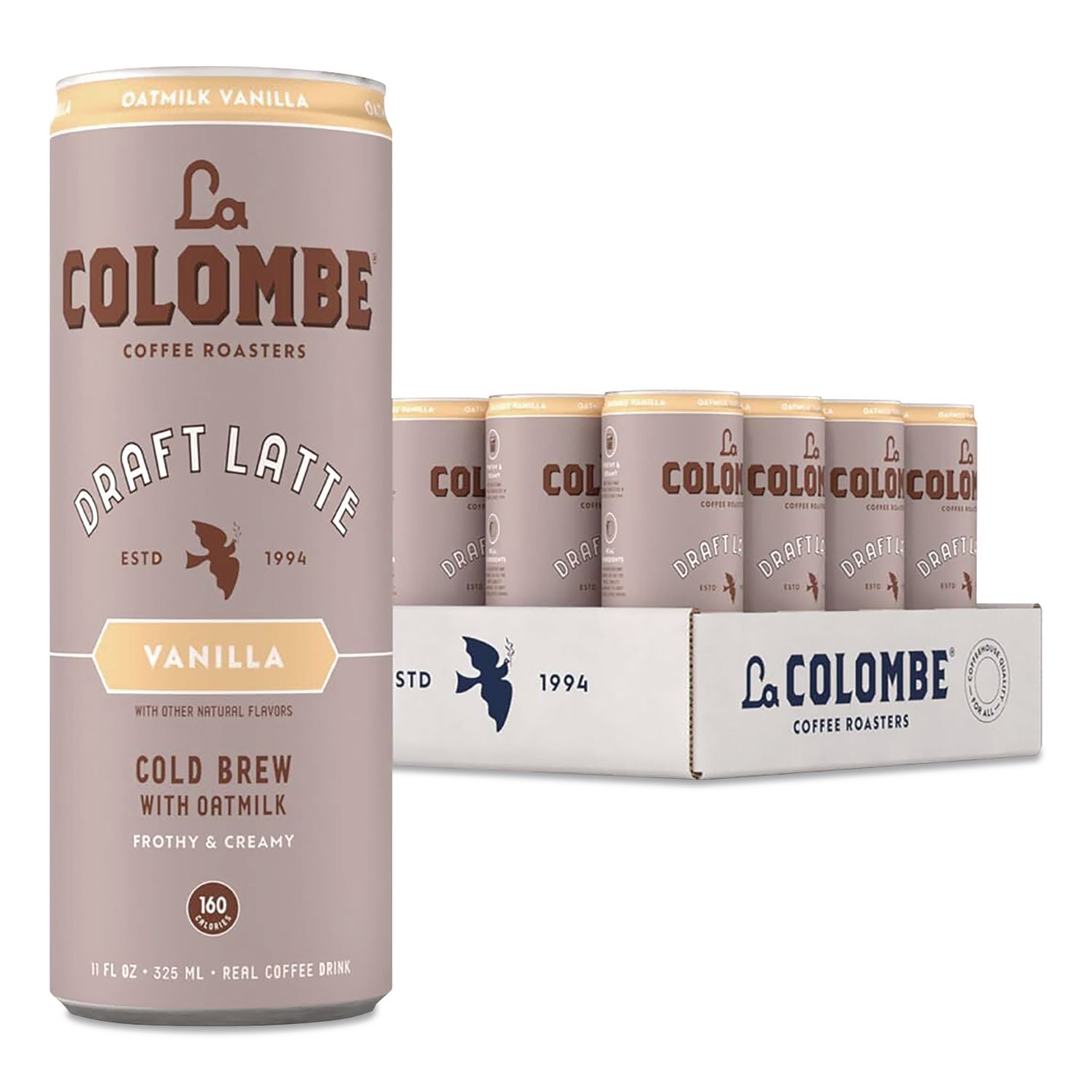 Draft Latte Cold Brew, Vanilla Latte with Oat Milk, 11 oz Can, 12/Carton