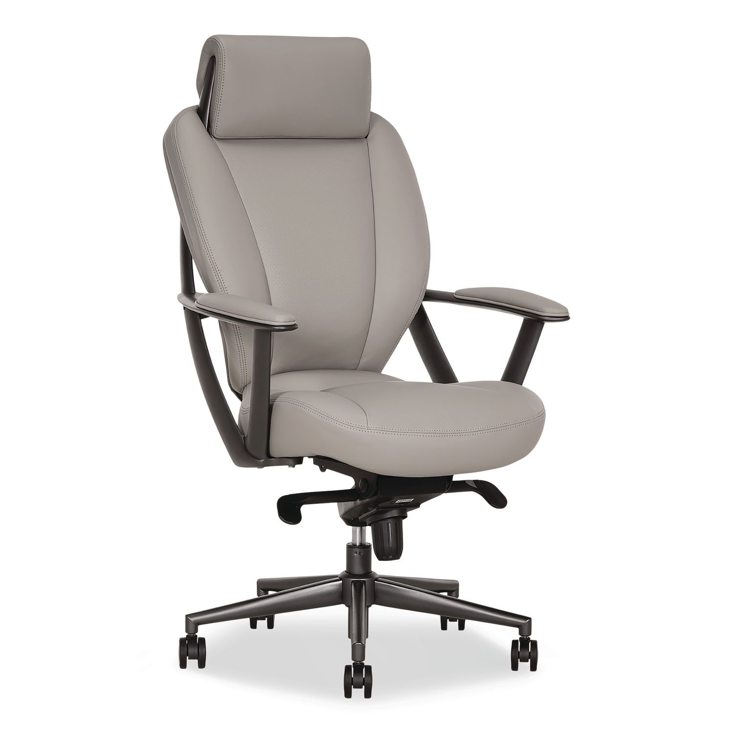 Vannes Ergonomic Executive Chair, Supports Up to 275 lb, 20.5" to 23.5" Seat Height, Light Gray Seat and Back, Dark Gray Base