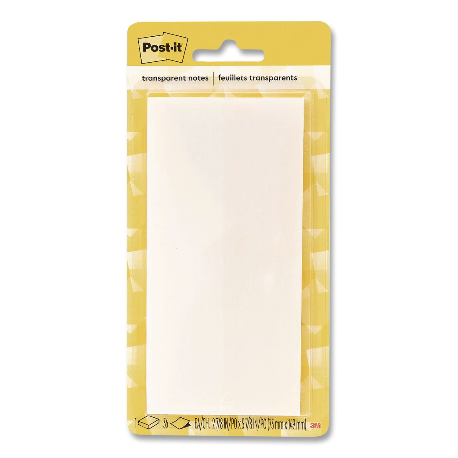 Transparent Notes, 2.88" x 5.88", Clear, 36 Sheets/Pad