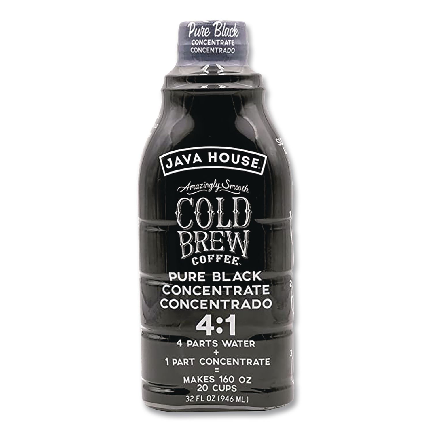 Cold Brew Coffee Concentrate, Pure Black, 32 oz Bottle