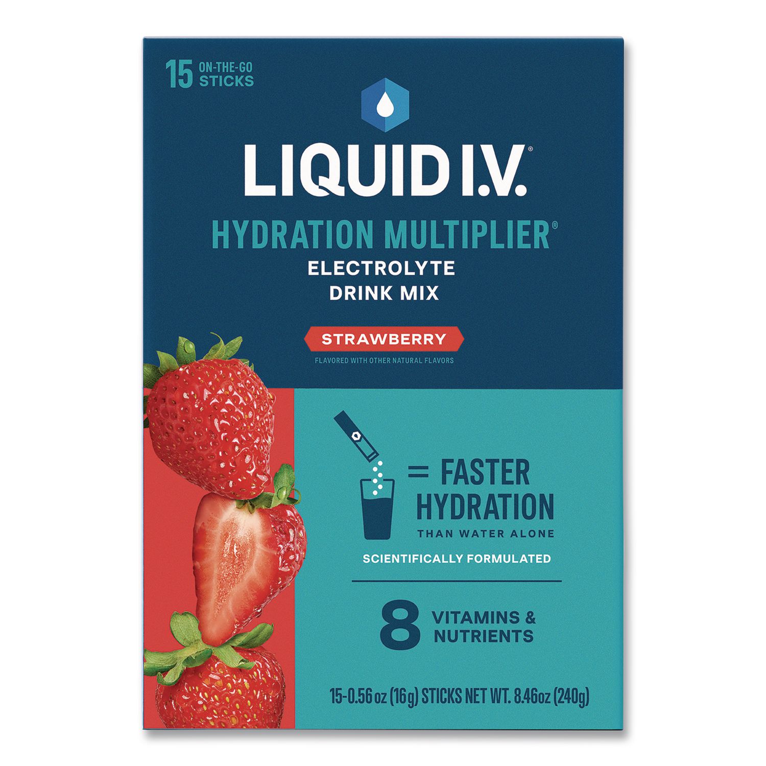 Hydration Multiplier, Strawberry, 0.56 oz Stick, 15/Pack