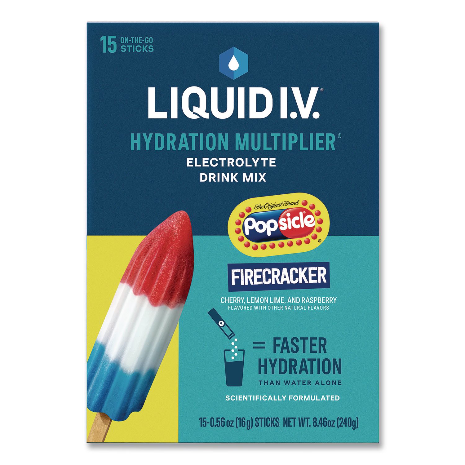 Hydration Multiplier, Popsicle Firecracker, 0.56 oz Stick, 15/Pack