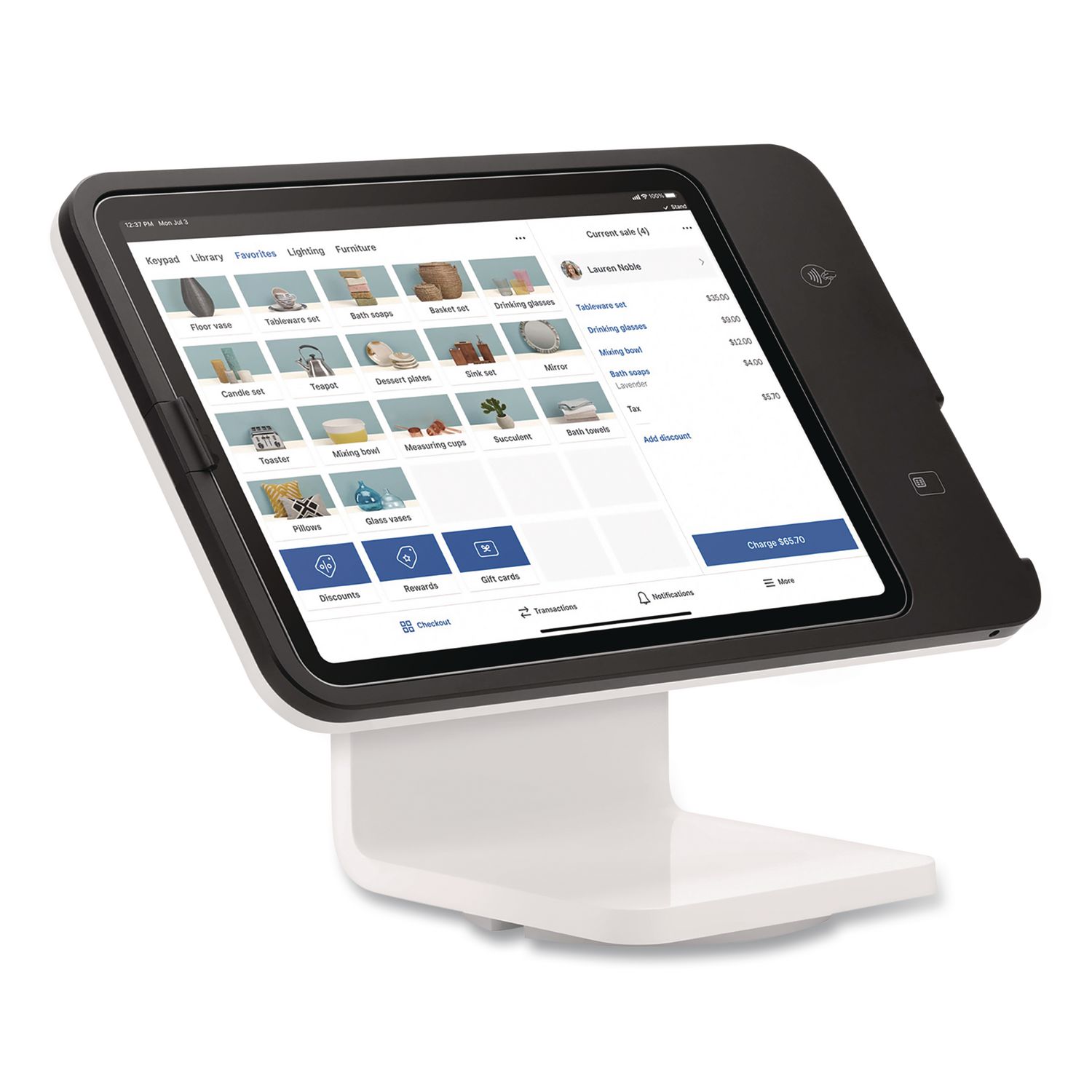 2nd Generation POS Stand, 7.75 x 12.6 x 9.5, White