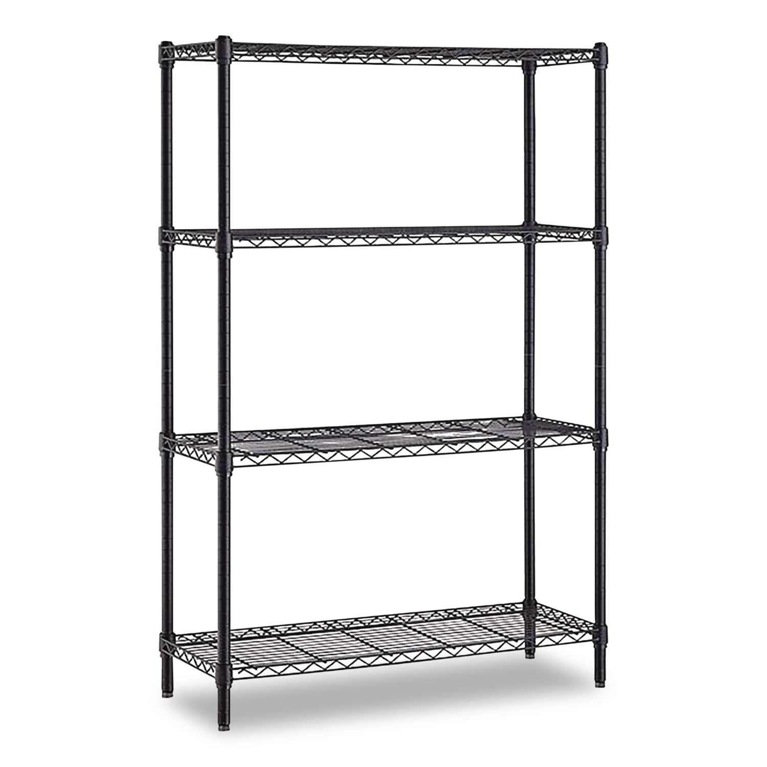 4-Shelf Wire Shelving Unit, 36w x 14d x 54h, Black