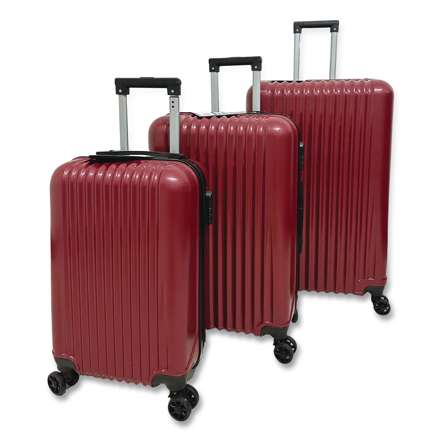 FORTE Banda ABS 3-Piece Luggage Set, Red
