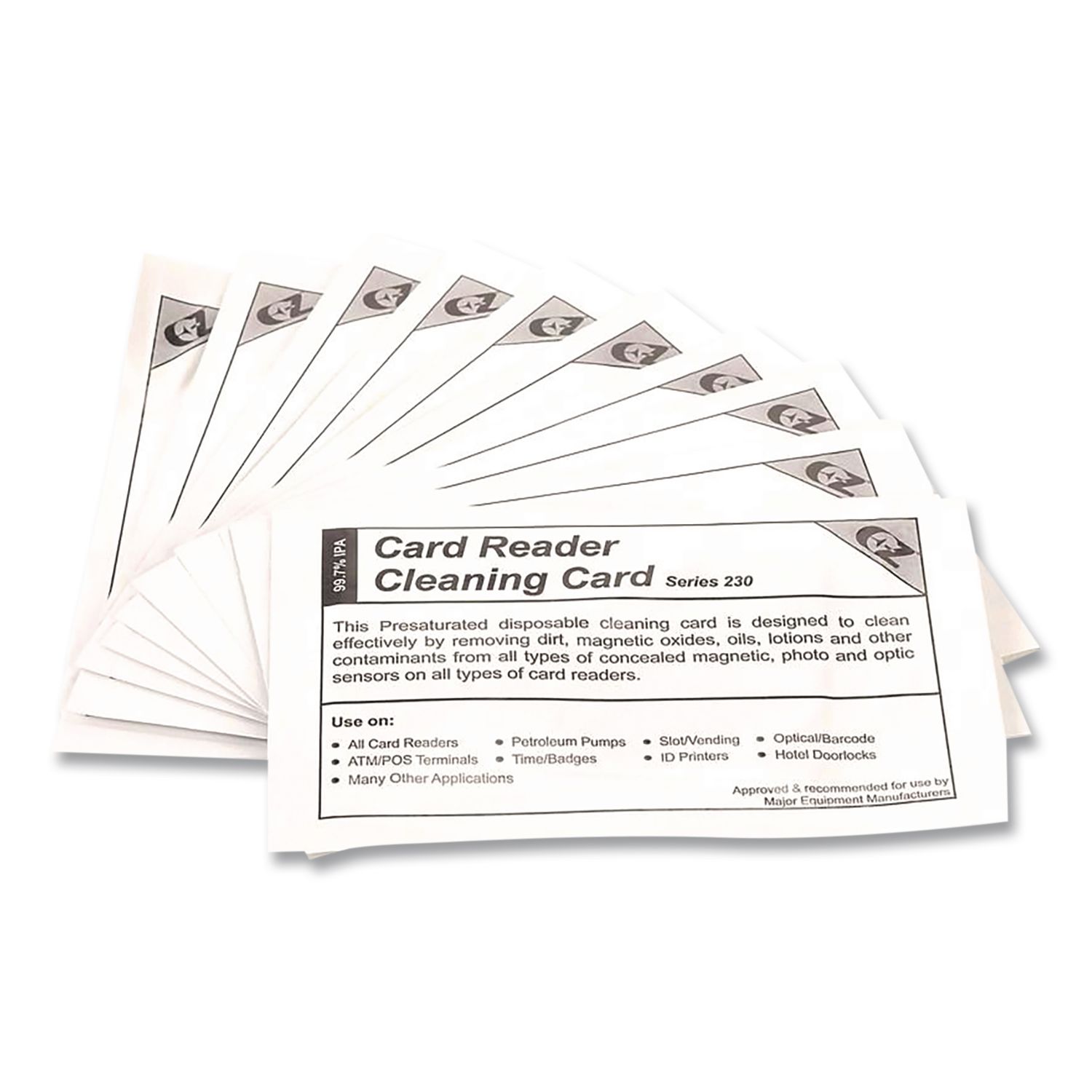 Series 230 Cleaning Cards, One Use per Card, 10/Pack