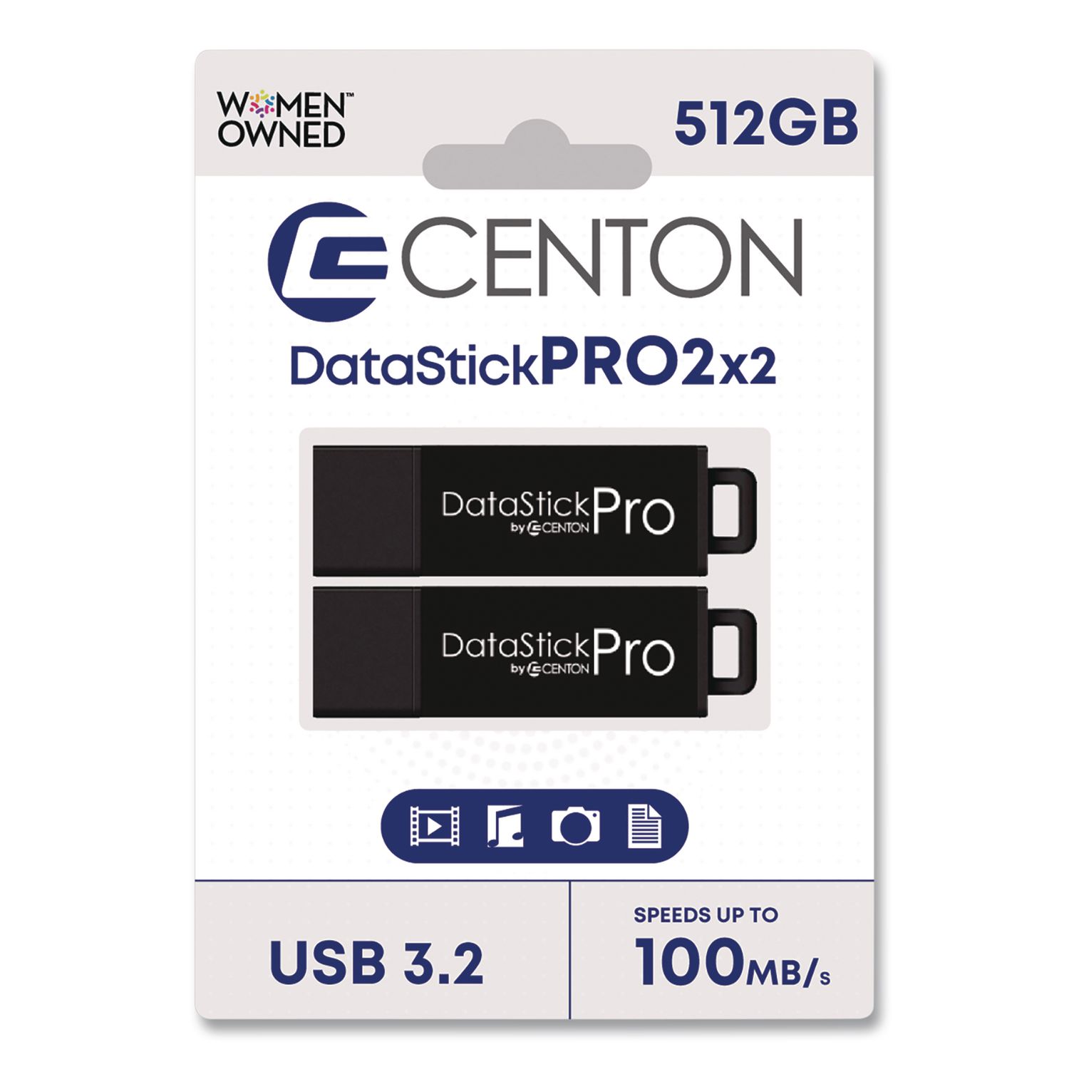 DataStick Pro USB 3.2 Type A Flash Drive, 512 GB, Black, 2/Pack