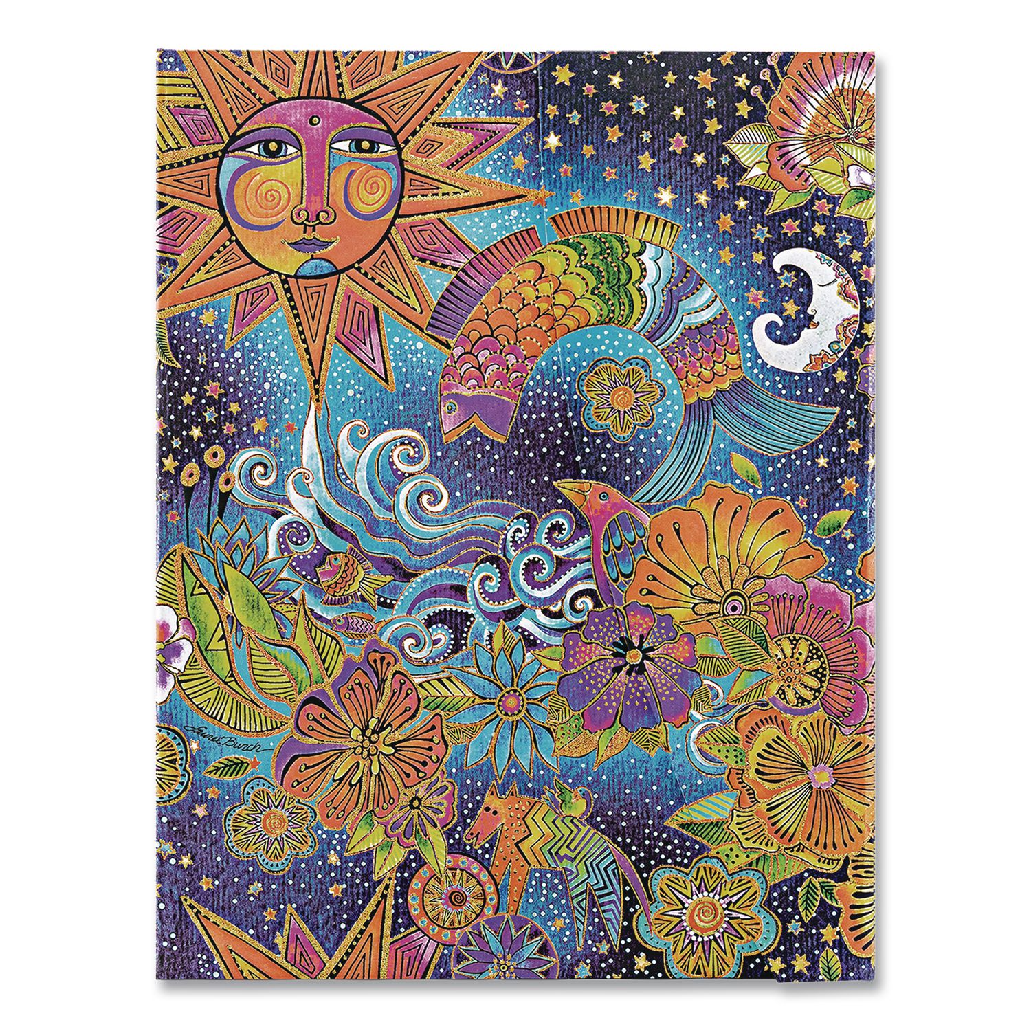 Paperblanks Hardcover Journal, Laurel Burch Celestial Magic Artwork, Medium/College Rule, Multicolor Cover, (72) 9 x 7 Sheets