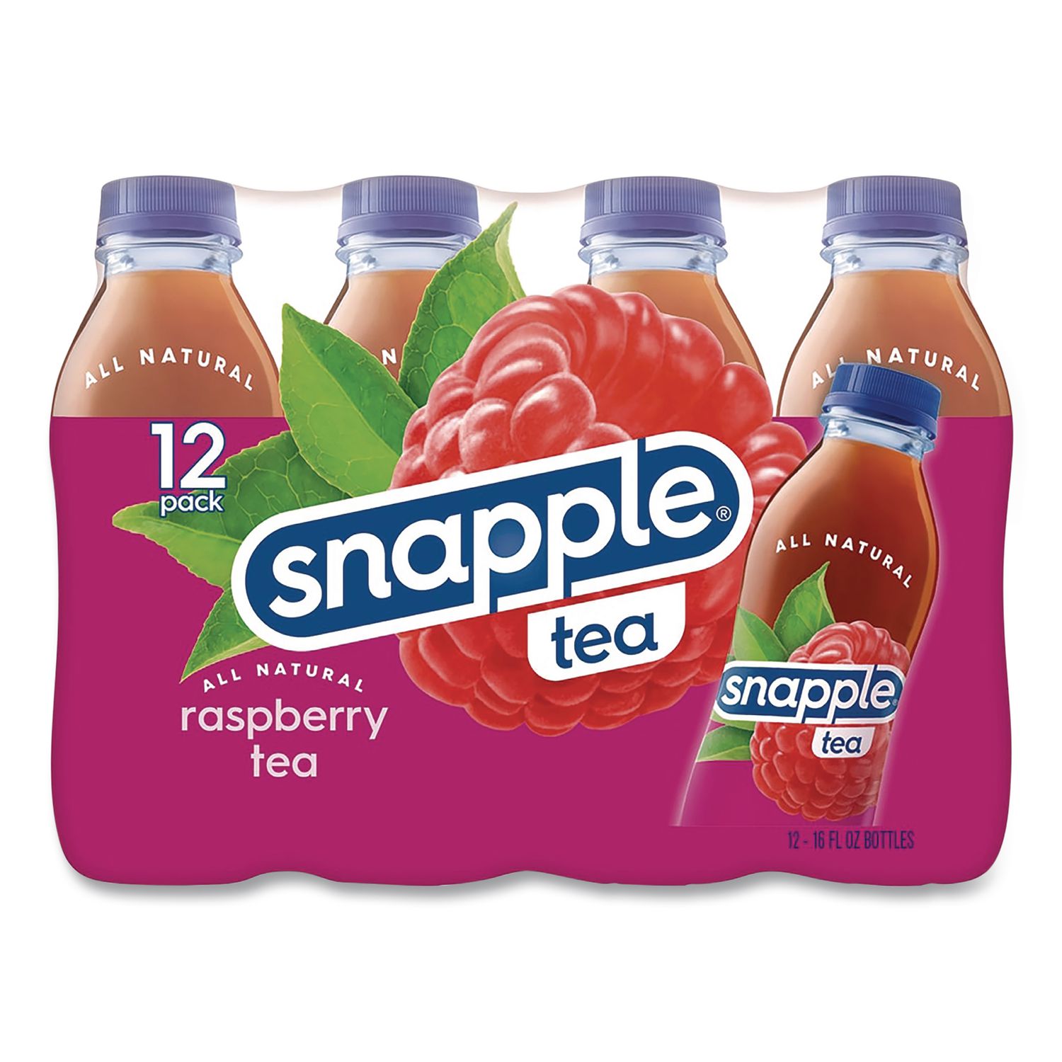 Flavored Tea, Raspberry, 16 oz Bottle, 24/Carton