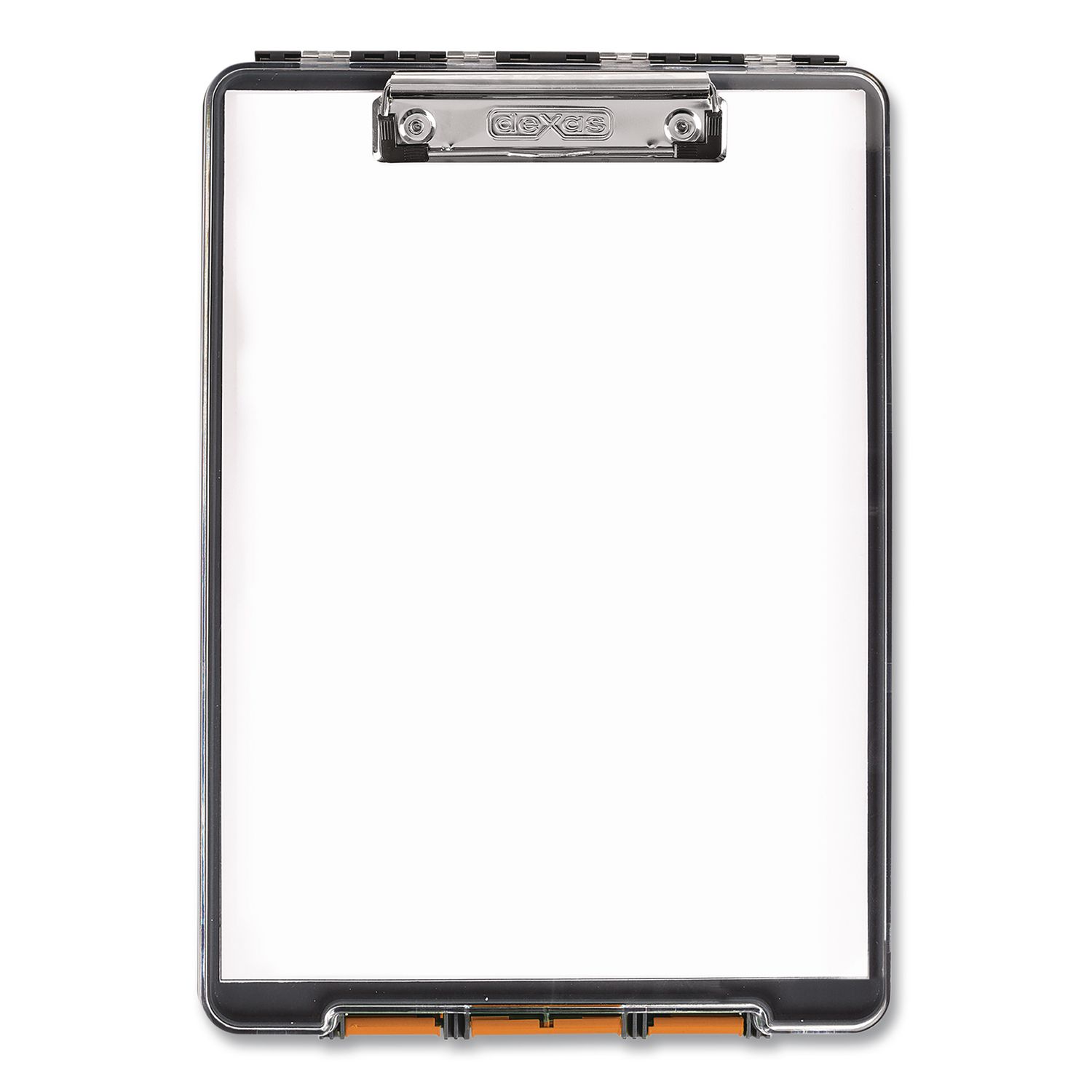 ClearView Clipcase Storage Clipboard, 0.35" Clip Capacity, Holds 8.87 x 12.25 Sheets, Gray/Orange