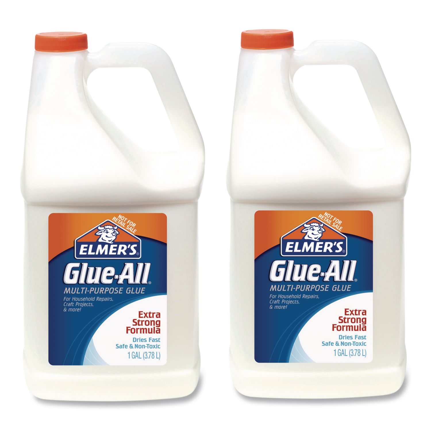 Glue-All White Glue, 1 gal, Dries Clear, 2/Pack