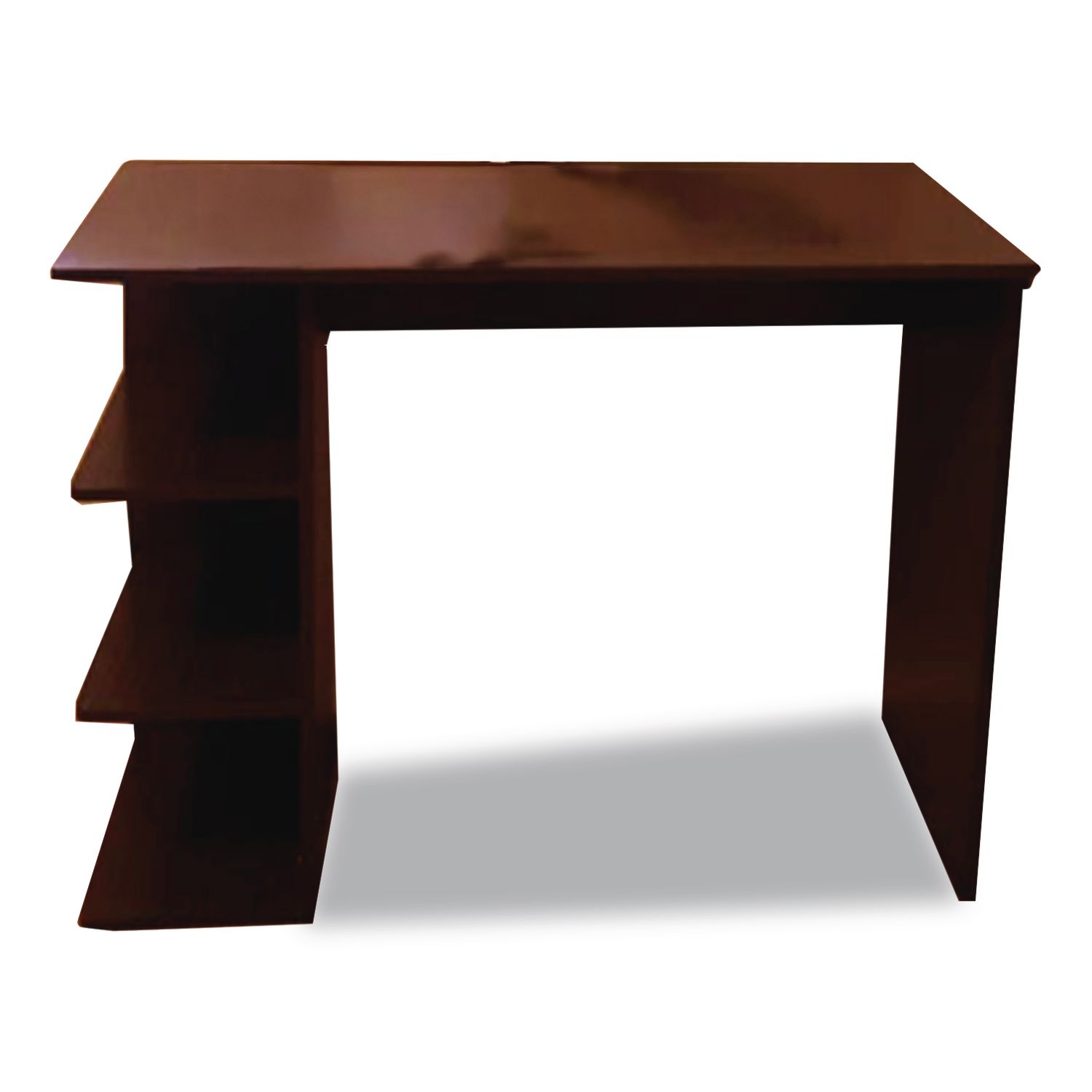 Student Desk with Bookcase, 40" x 19" x 30", Dark Wood Finish