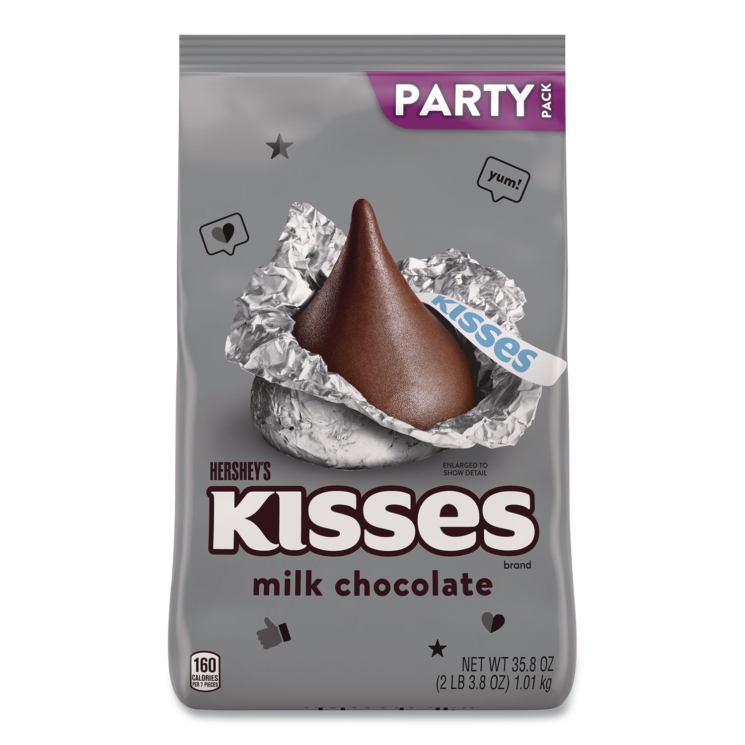 KISSES Milk Chocolate Candy, Party Pack, 35.8 oz Bag