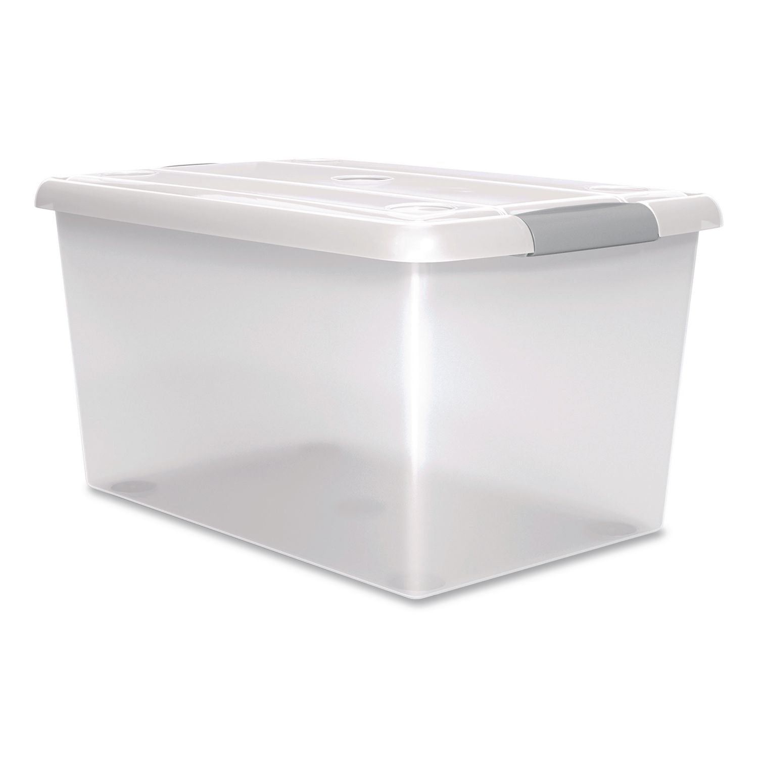 Store and Slide Latching Lid Storage Bin, 61 qt, 15.55 x 23.42 x 12.99, Clear
