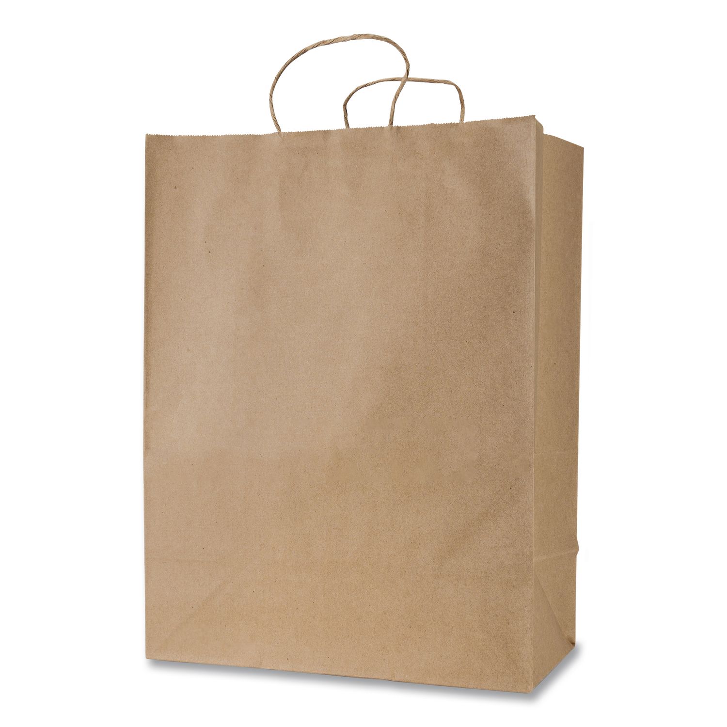 Get Reddi Paper Bags, Mercado Size, 65# Basis Weight, Twisted Rope Handles, 13 x 7 x 17, Brown, 250/Carton