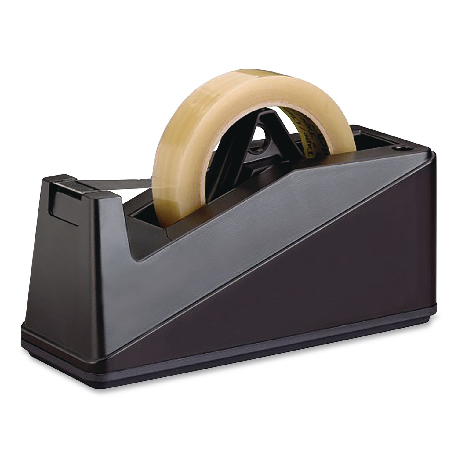 3" Core Desktop Tape Dispenser, Plastic, Black