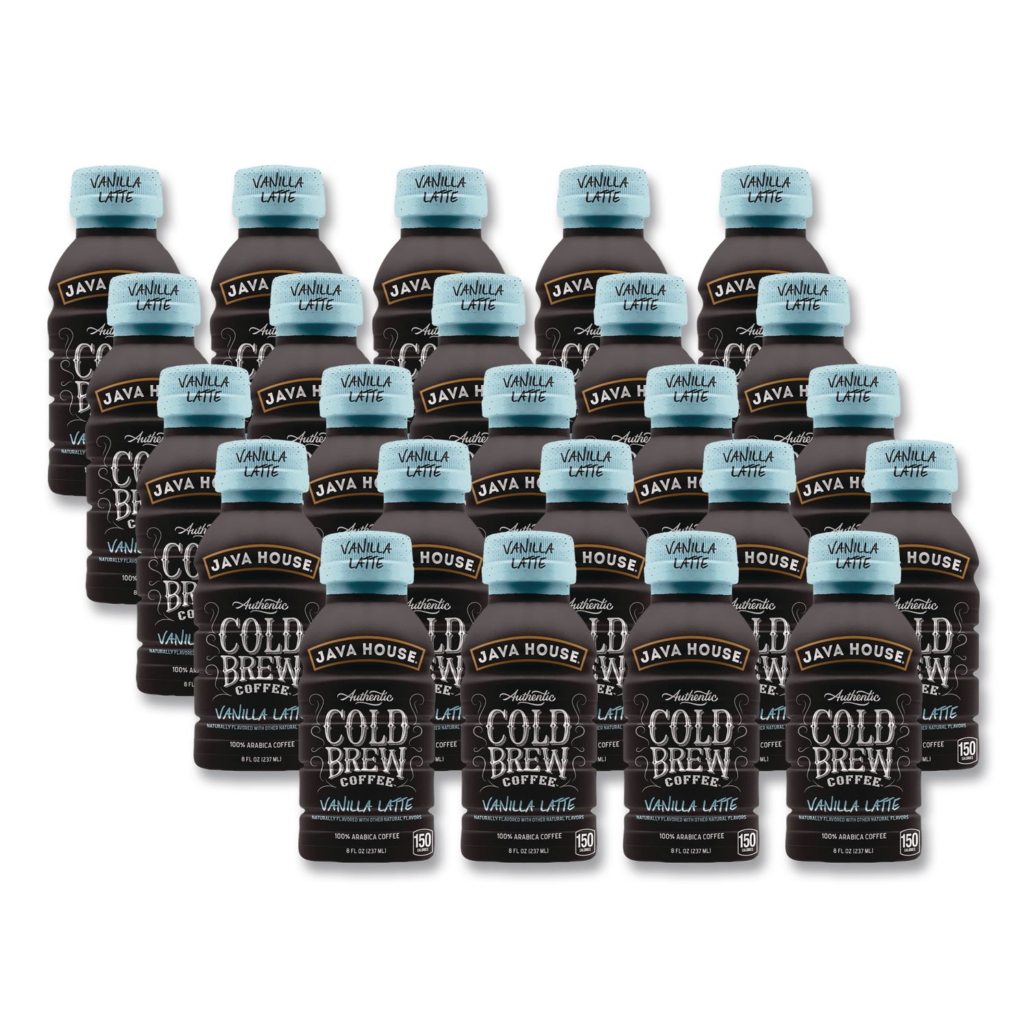 Cold Brew Coffee, Vanilla Latte, 8 oz Bottle, 24/Carton
