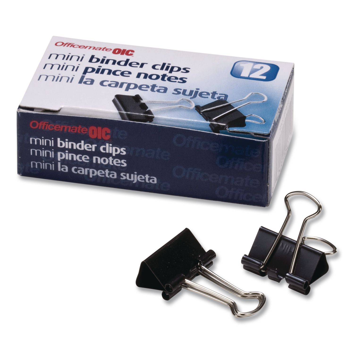 Mini Binder Clips, Black/Silver, Dozen