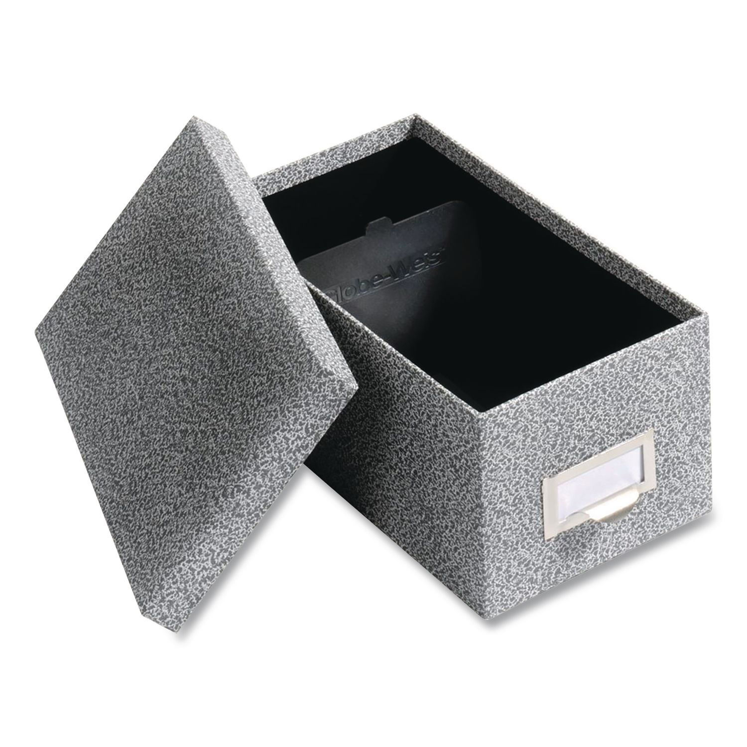 Index Card File Box, Holds 1,000 4 x 6 Cards, 6.63 x 11.63 x 5, Fiberboard, Black Agate