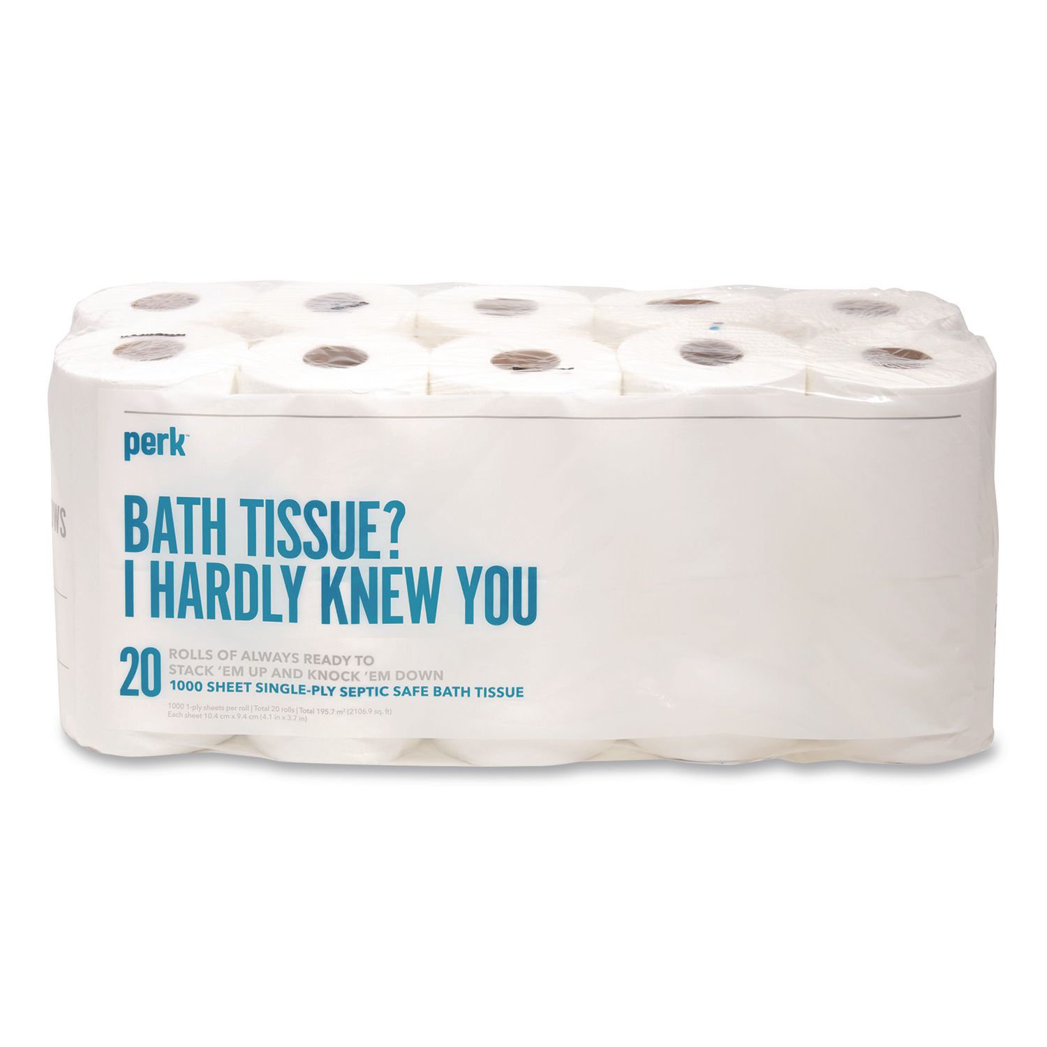 Septic Safe Toilet Paper, 1-Ply, White, 1,000 Sheets/Roll, 20 Rolls/Pack