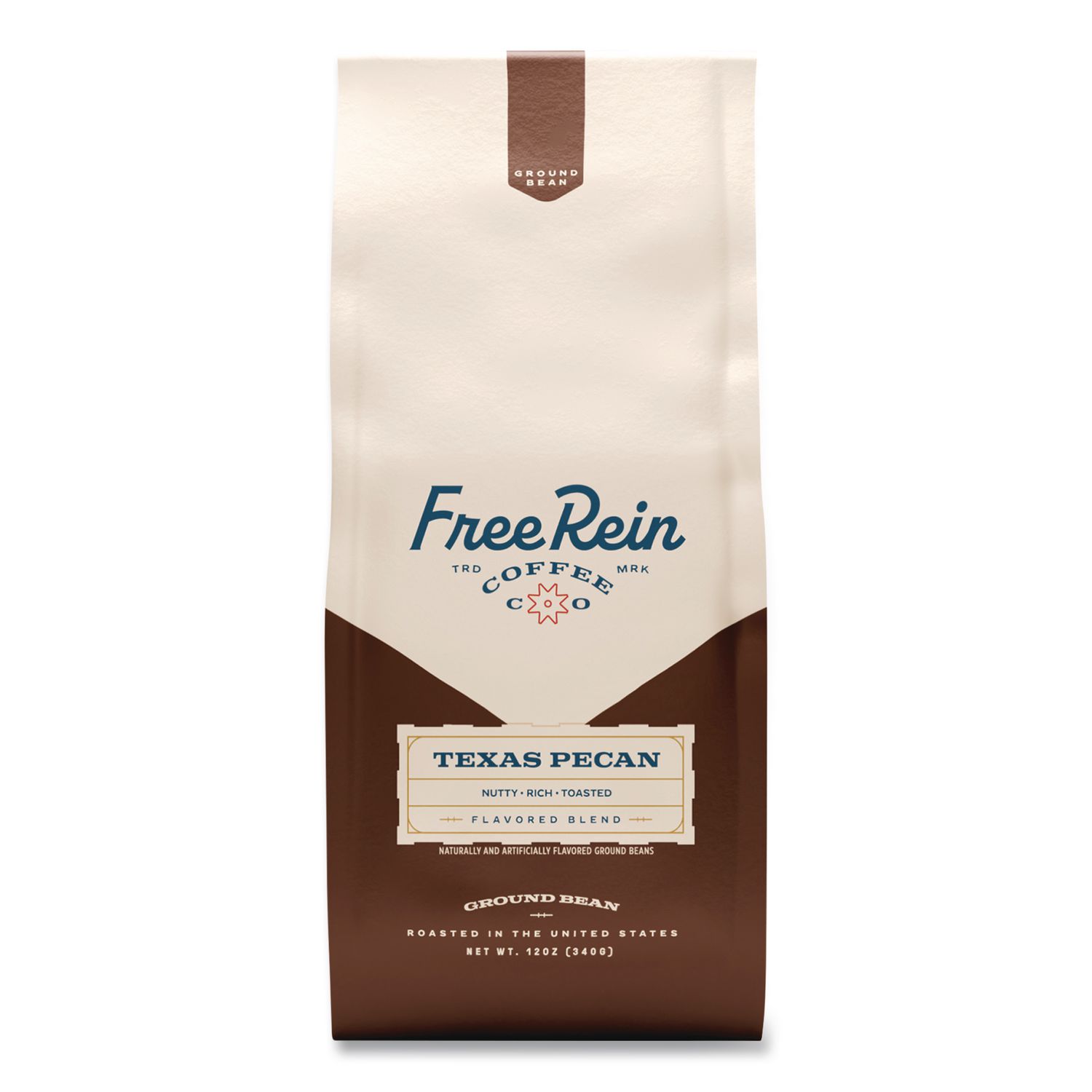 Free Rein Ground Coffee, Texas Pecan, 12 oz Bag