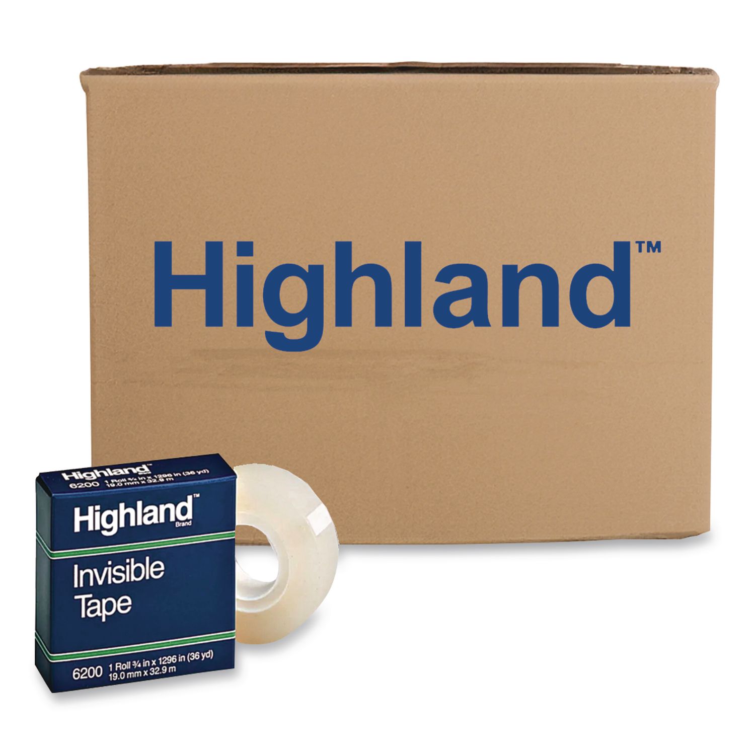 Invisible Permanent Mending Tape, 1" Core, 0.75" x 36 yds, Clear, 144 Rolls/Carton