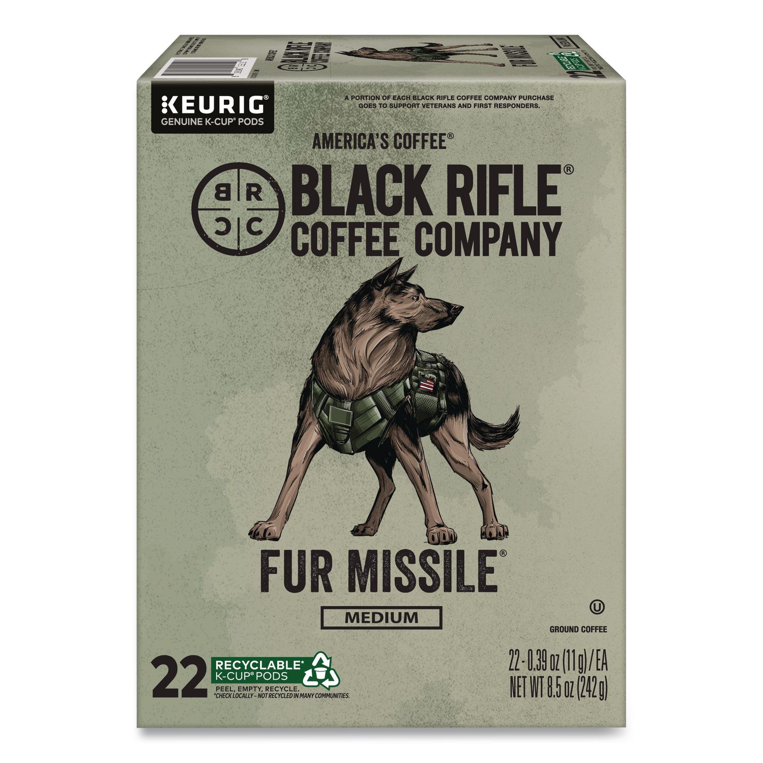 Fur Missile Coffee K-Cups, 22/Box