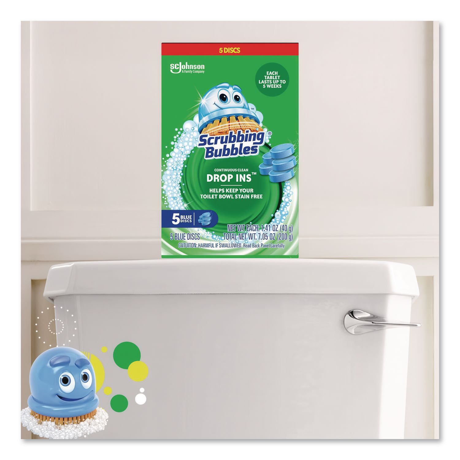 Scrubbing Bubbles® Drop-Ins Toilet Cleaning Tablets, 1.41 oz Tablets, 5 ...