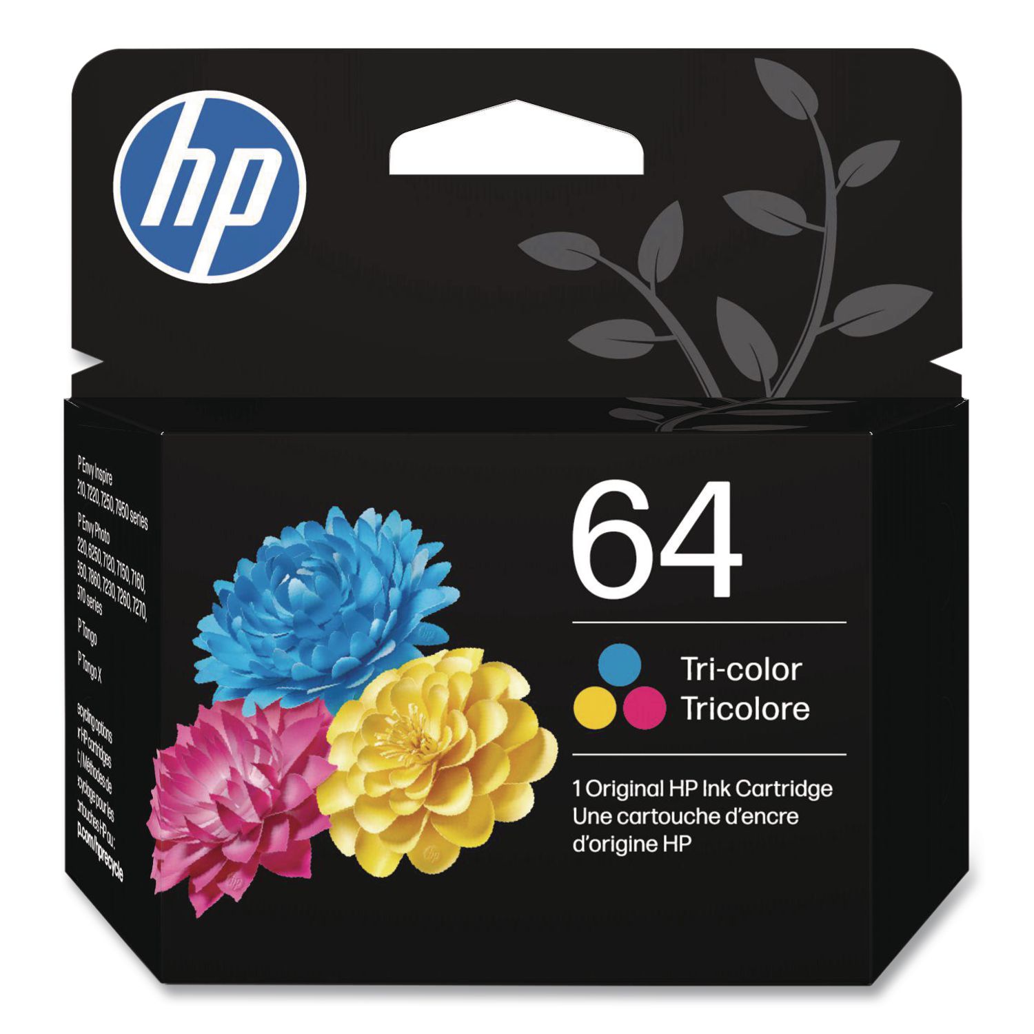 HP 64, (N9J89AN) Tri-Color Original Ink Cartridge