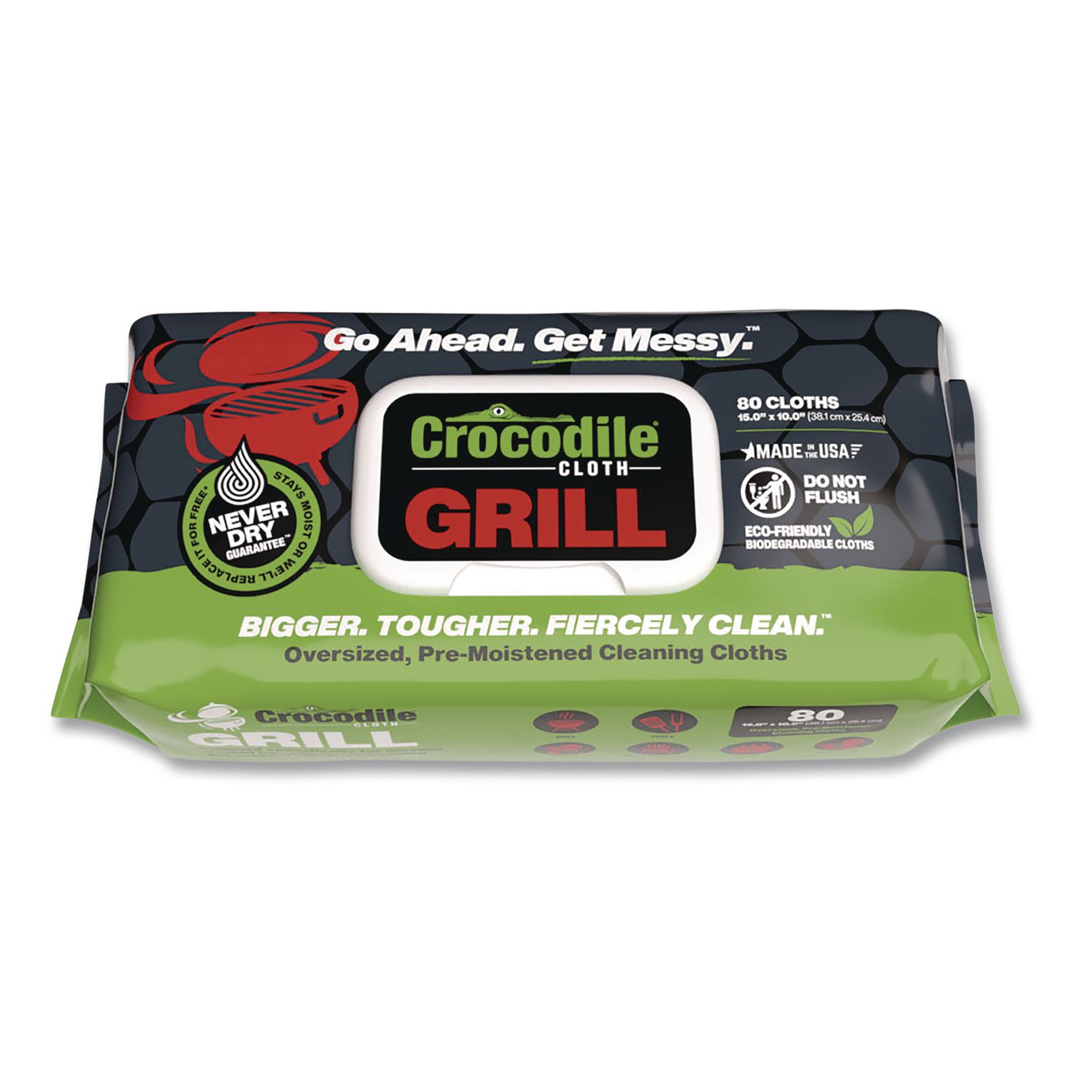 Grill Cleaning Cloths, 10 x 15, White, 80/Pack