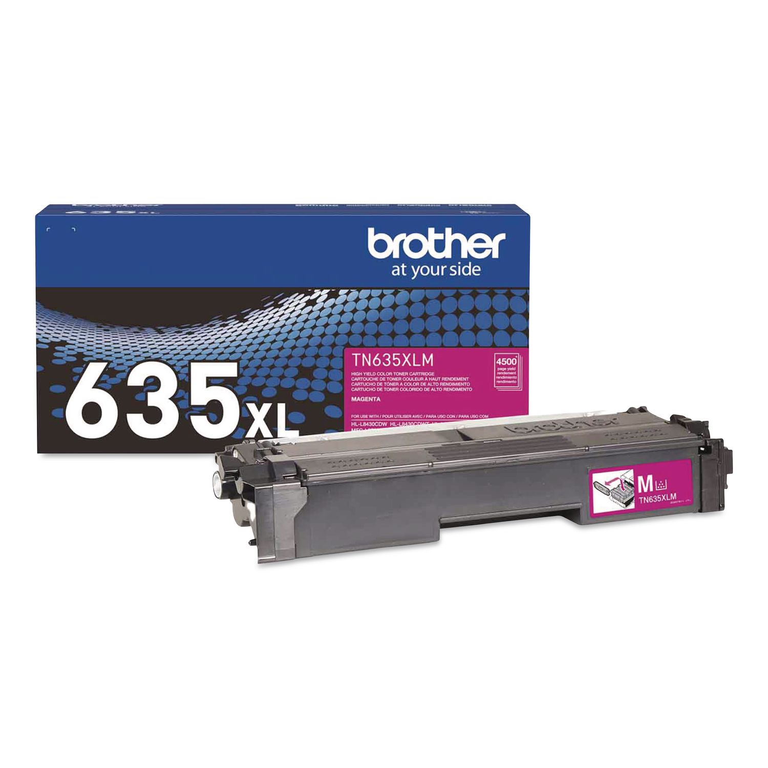 TN635XL High-Yield Toner, 4,500 Page-Yield, Magenta