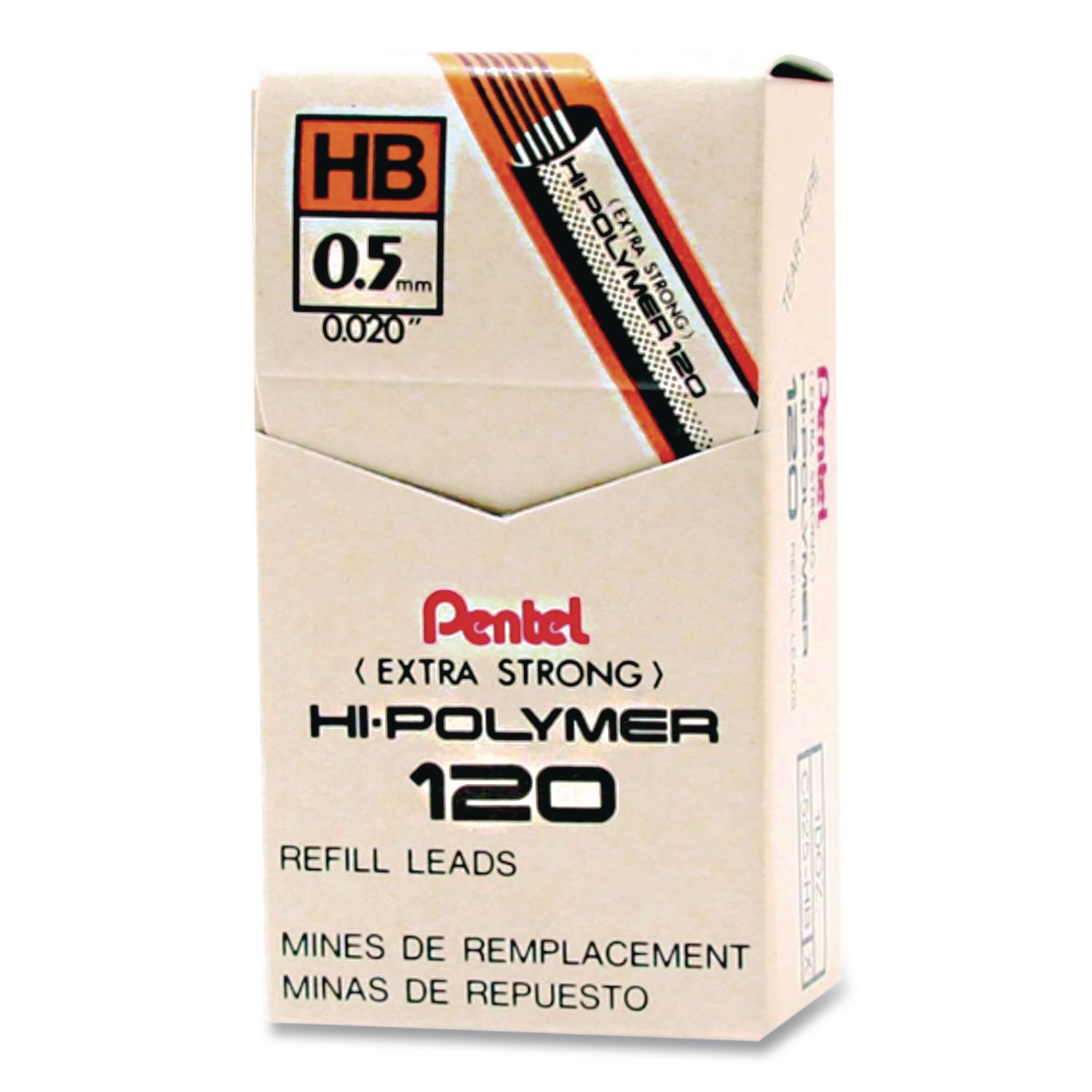 Premium Hi-Polymer Lead Refill, 0.5 mm, HB, 12/Pack