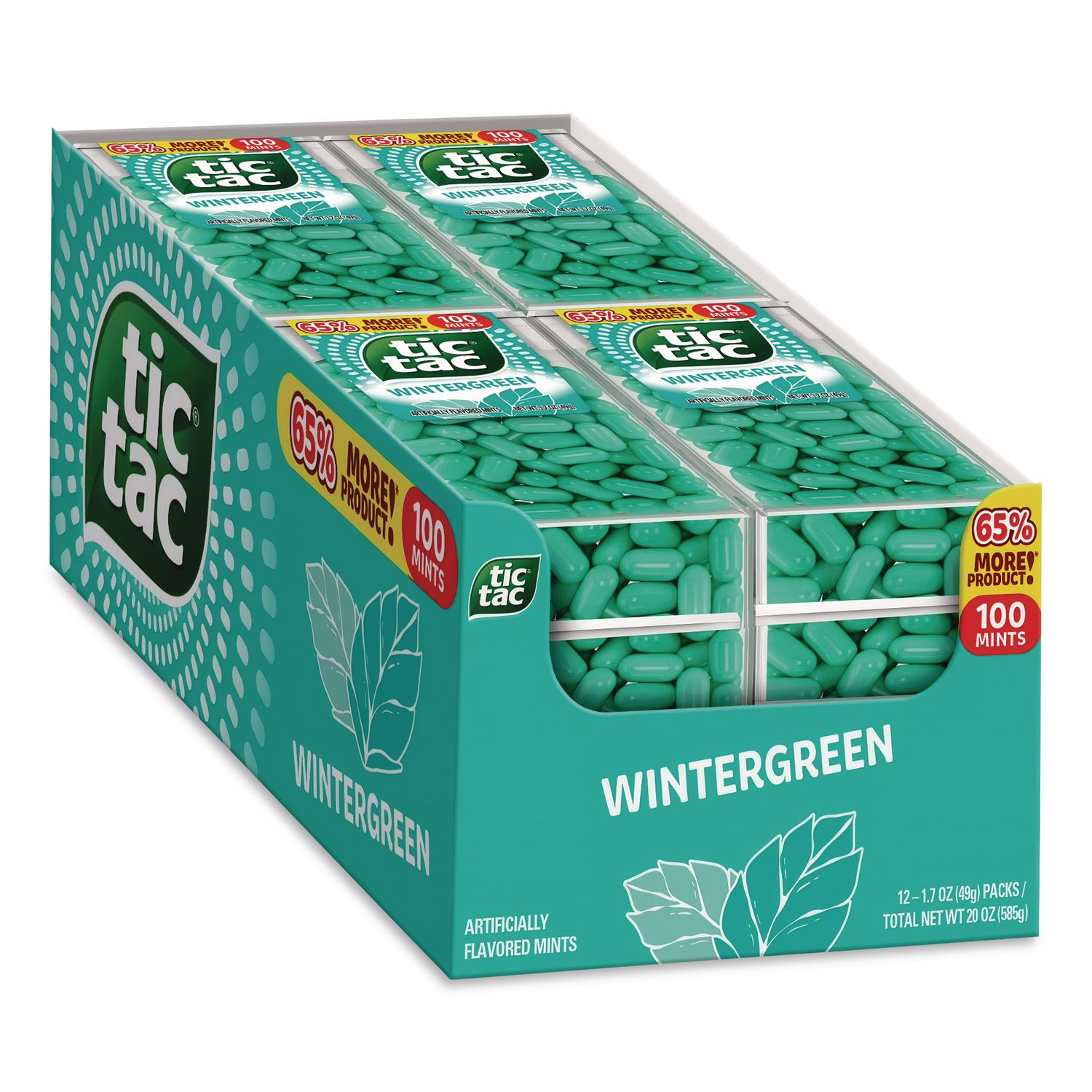 Breath Mints, Wintergreen, 1.7 oz Bottle, 12 Bottles/Carton