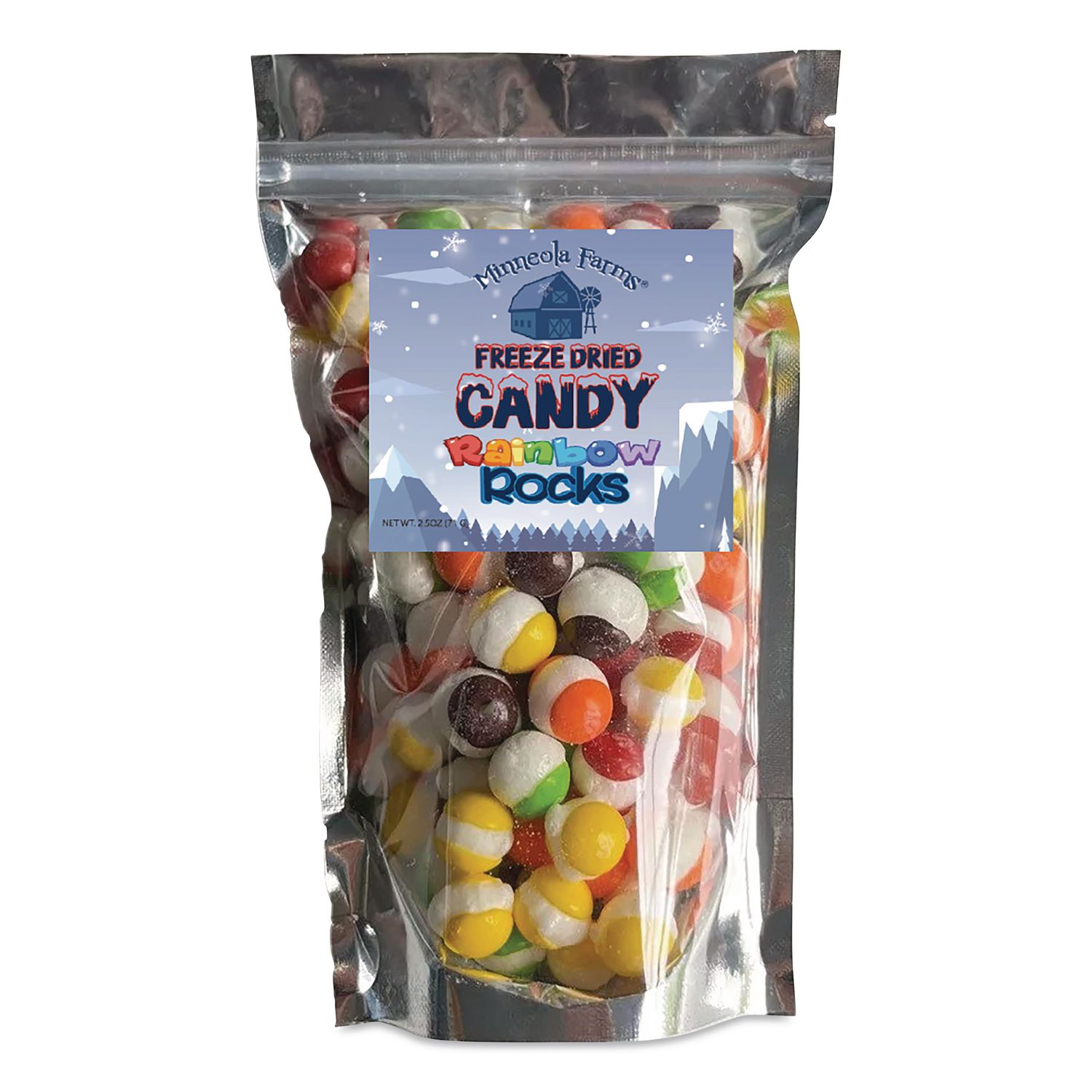 Freeze Dried Candy, Rainbow Rocks, Assorted Fruit, 1.87 lb Bag, 12/Carton