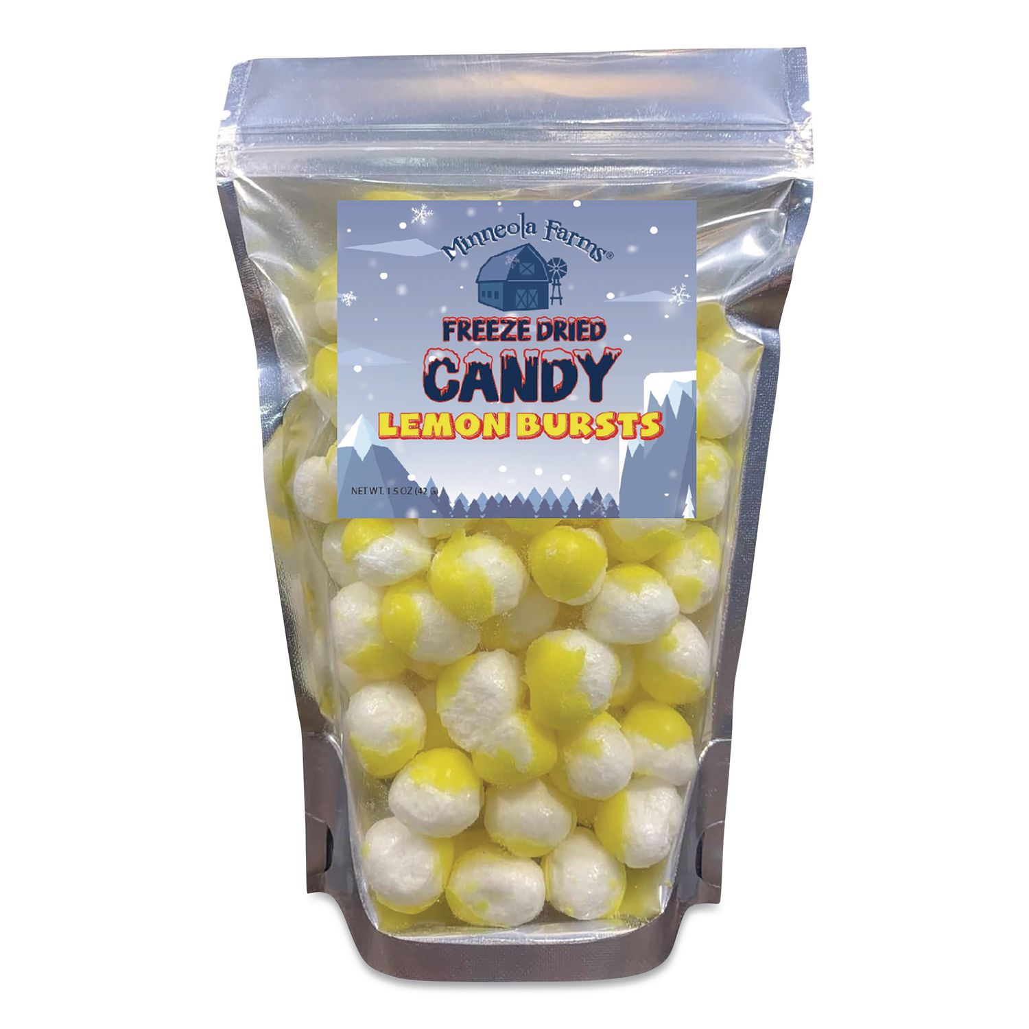 Freeze Dried Candy, Lemon Bursts, 1.12 lb Bag, 12/Carton