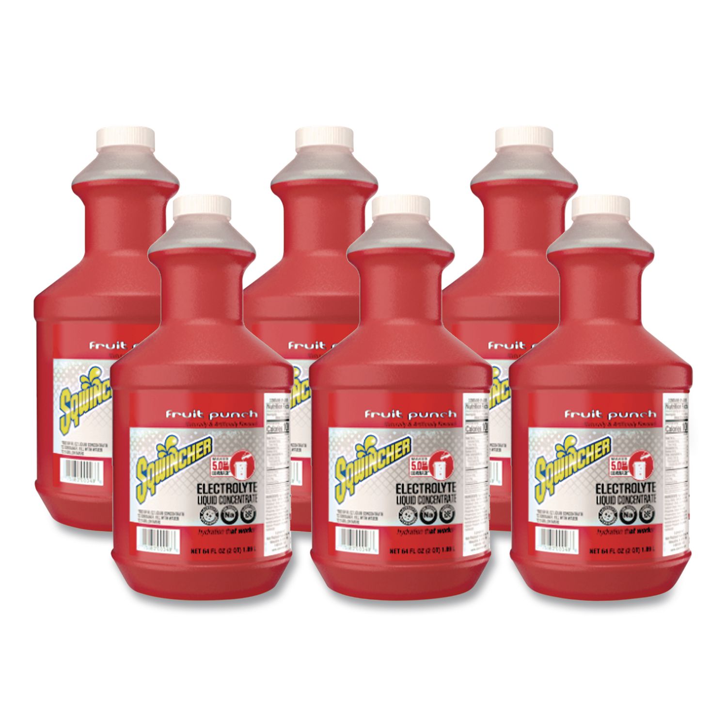 Liquid Concentrate Electrolyte Drink, Fruit Punch, 64 oz Bottles, 6/Carton