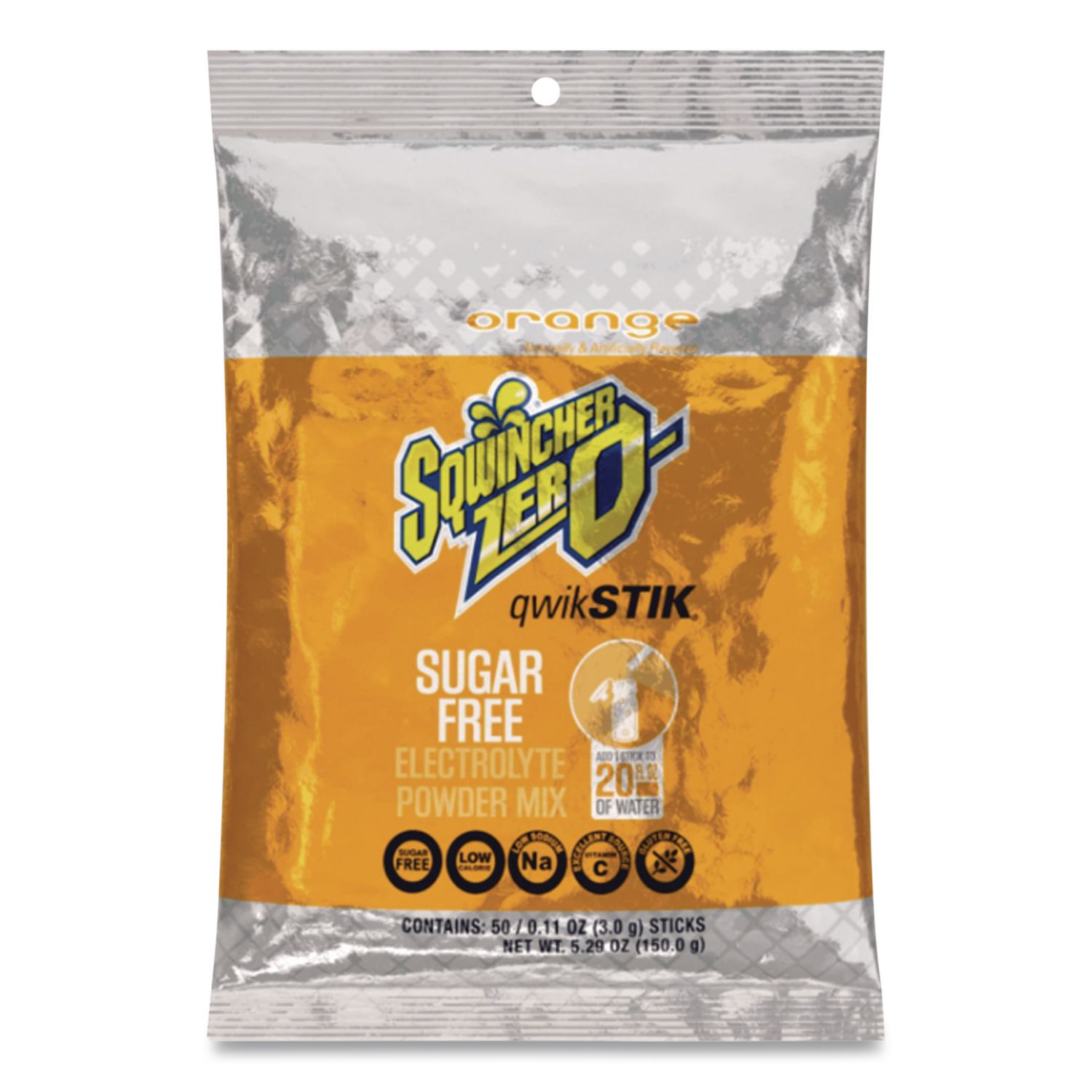 Sugar-Free Qwik Stik Energy Drink Mix, Orange, 1.26 oz Packet, 50/Pack