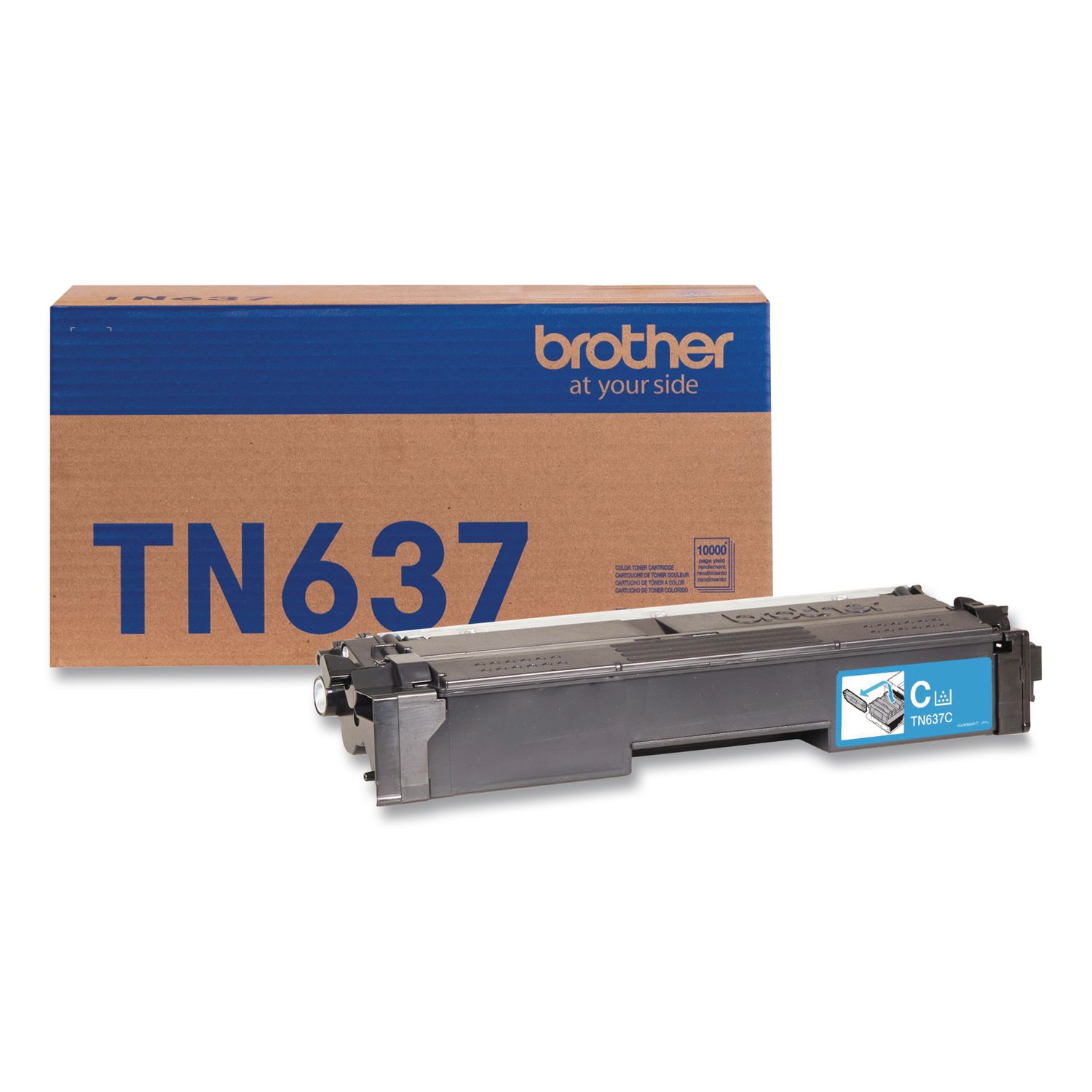 TN637 Ultra High-Yield Toner, 10,000 Page-Yield, Cyan