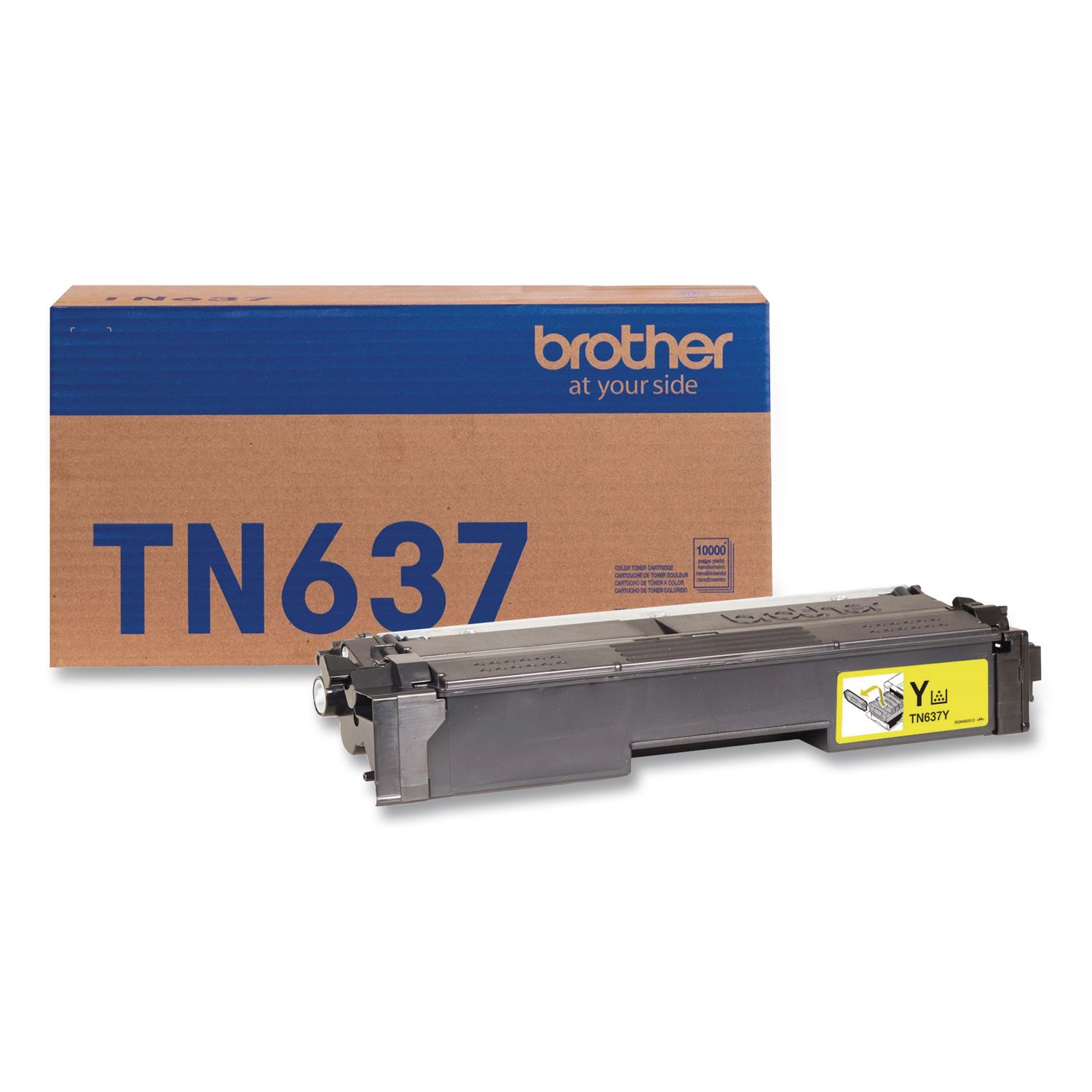 TN637 Ultra High-Yield Toner, 10,000 Page-Yield, Yellow