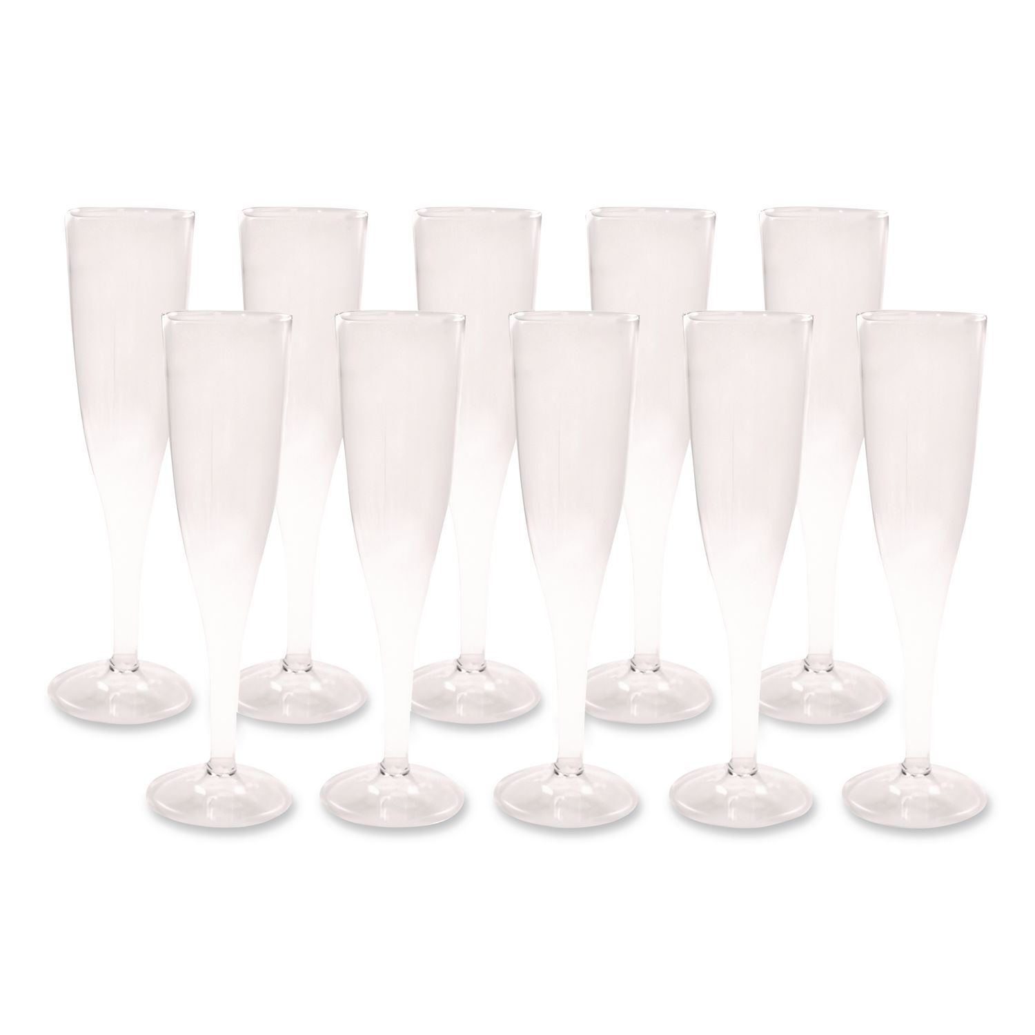 Plastic Champagne Glasses, 5 oz, Clear, 10/Pack