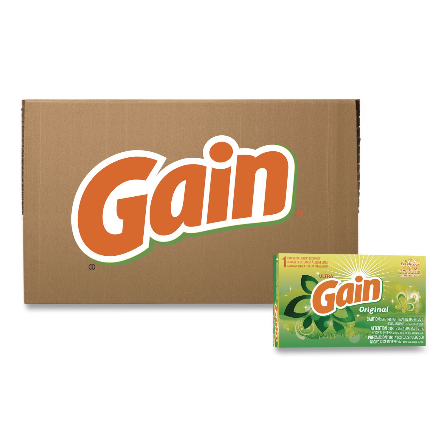 Powder Laundry Detergent, Coin Vend, Gain Original Scent, 1.1 oz Box, 156 Boxes/Carton