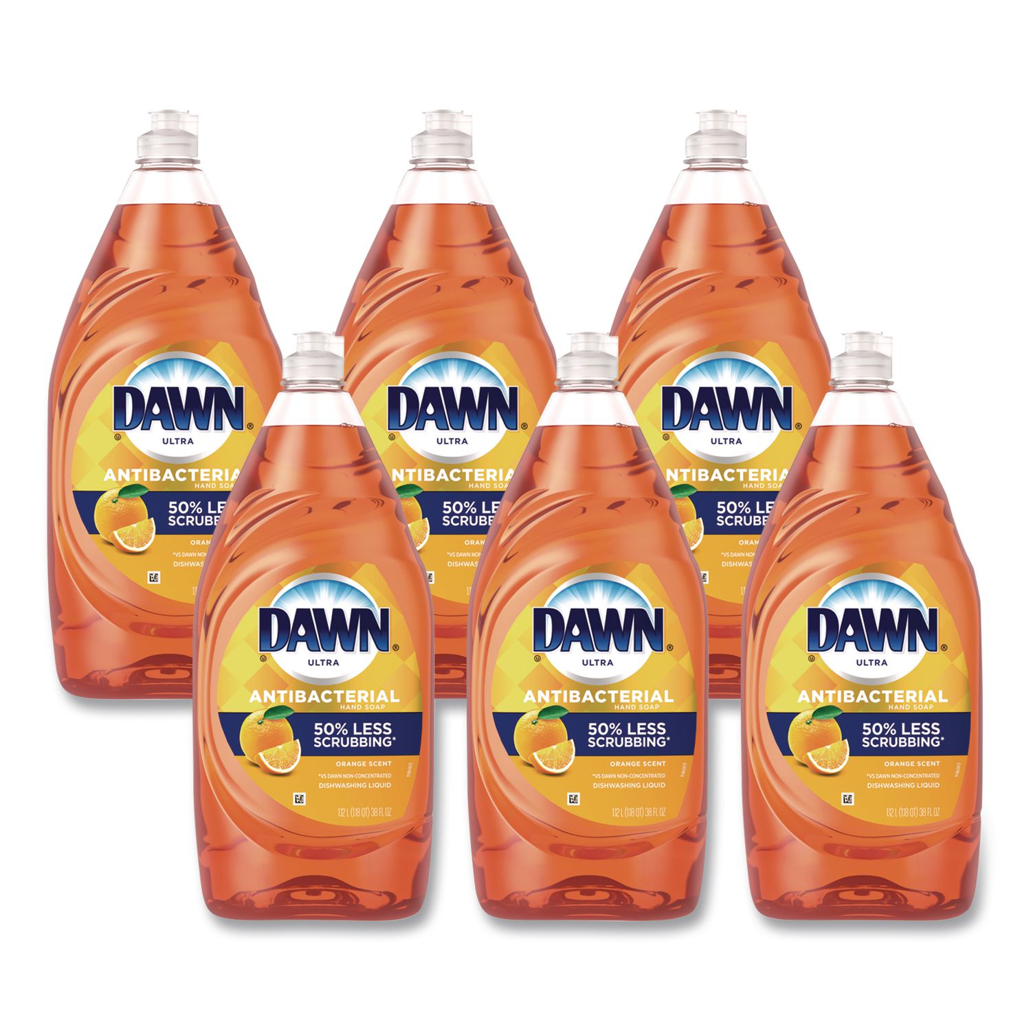Ultra Antibacterial Dishwashing Liquid, Orange Scent, 38 oz Bottle, 8/Carton