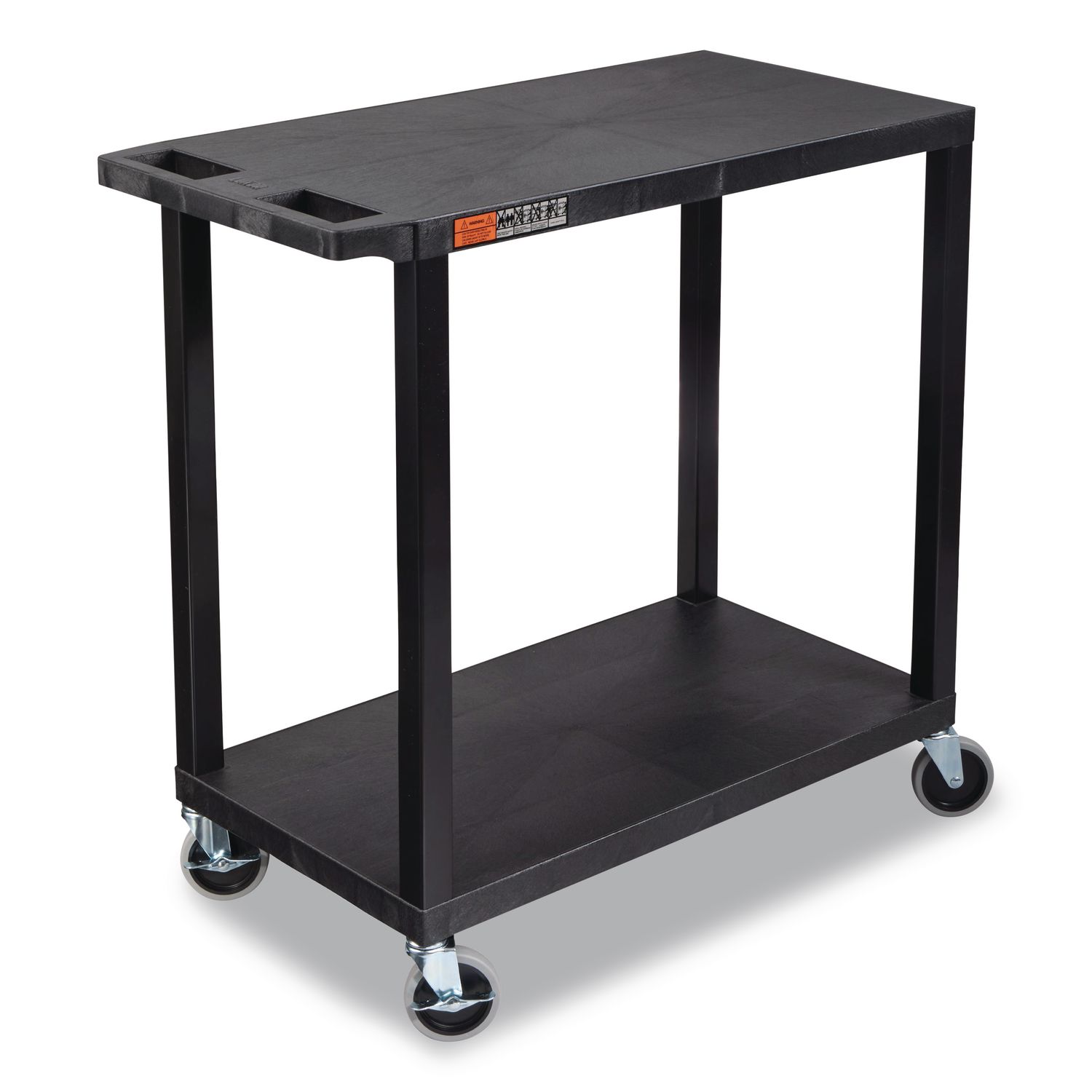 TUFFY XL Two-Shelf Multipurpose Utility Cart, Plastic, 400 lb Capacity, 35.25" x 18" x 33, Black