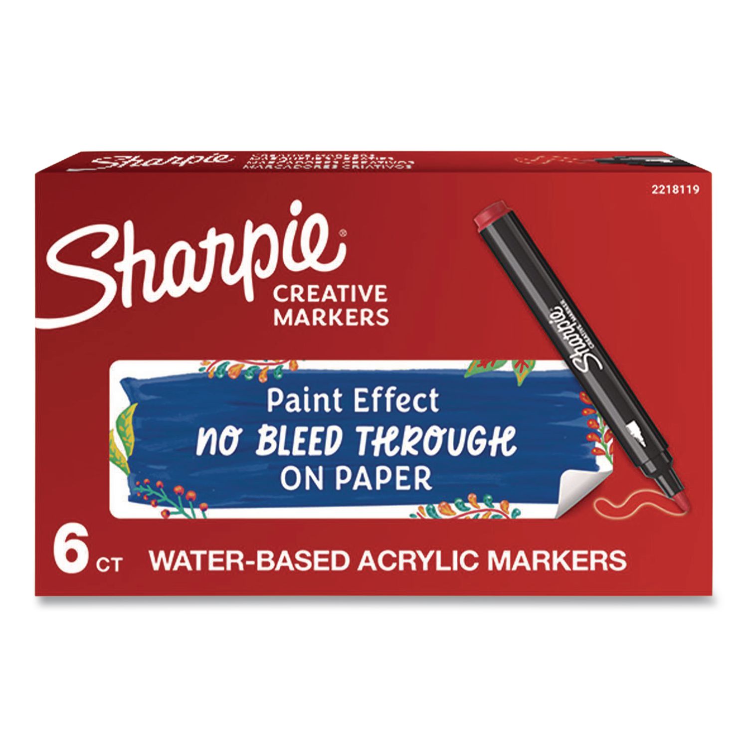 Creative Markers, Bullet Tip, Red, 6/Pack